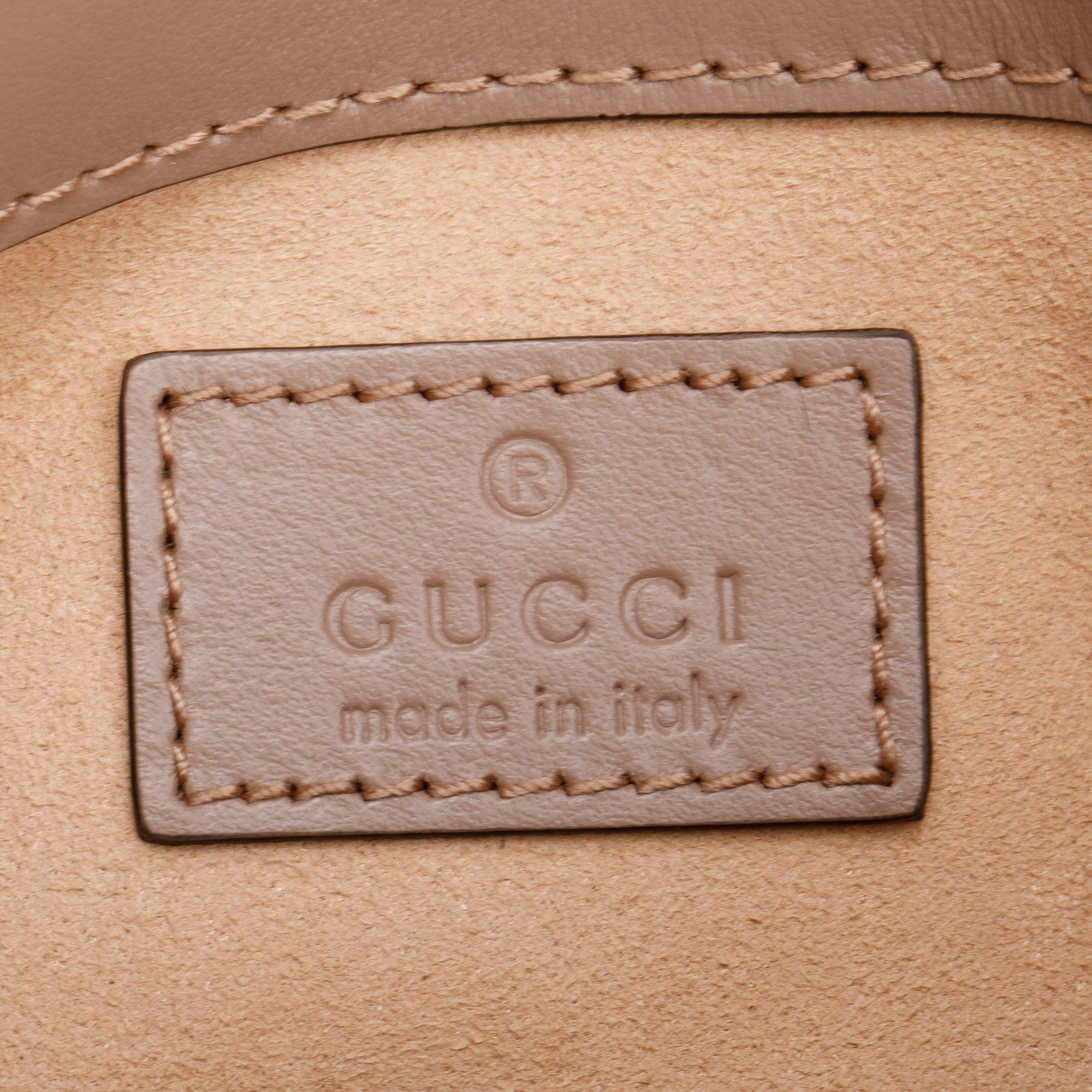 Gucci Beige GG Marmont Matelasse Leather Super Mini Bag w/ Box