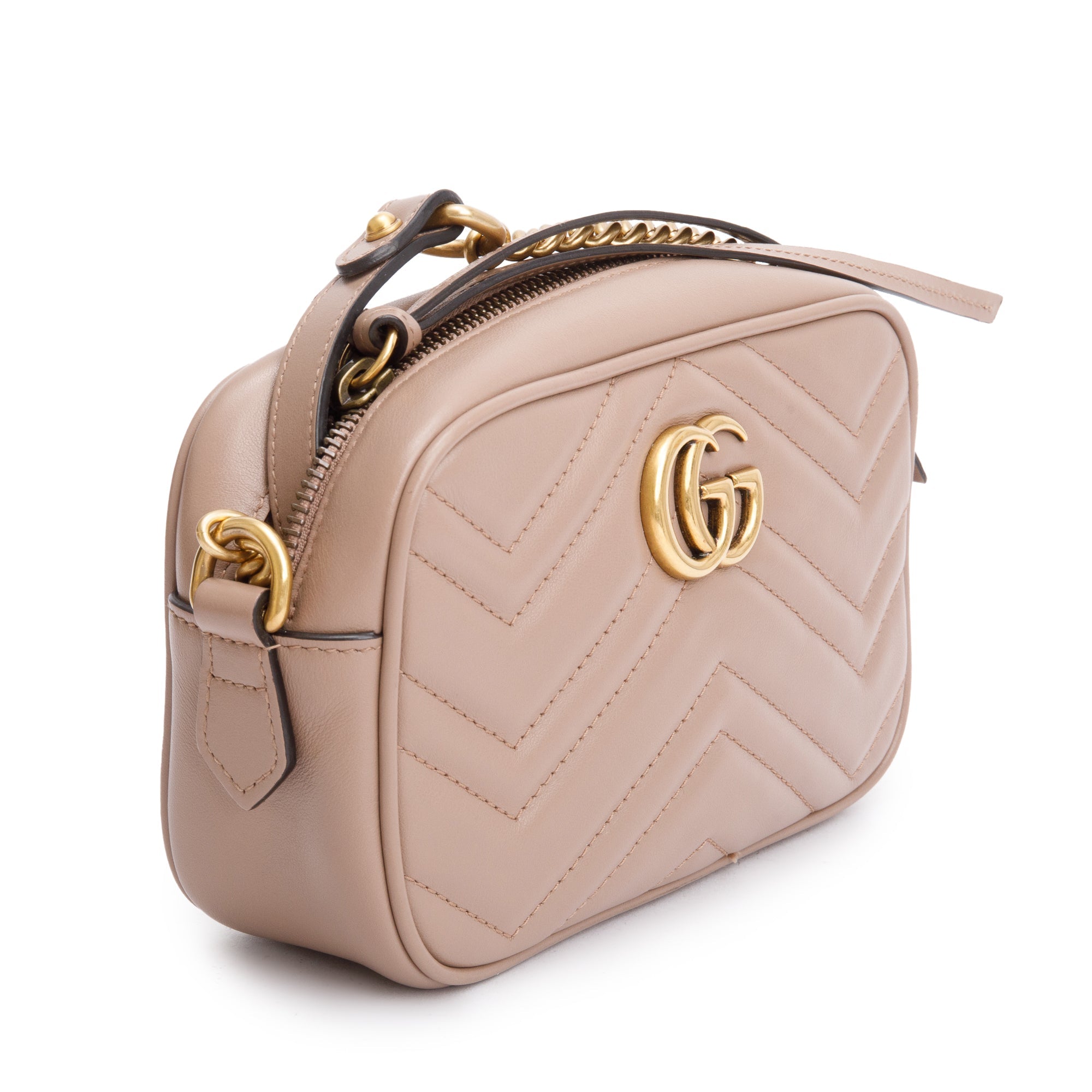 Gucci Beige GG Marmont Matelasse Mini Shoulder Bag