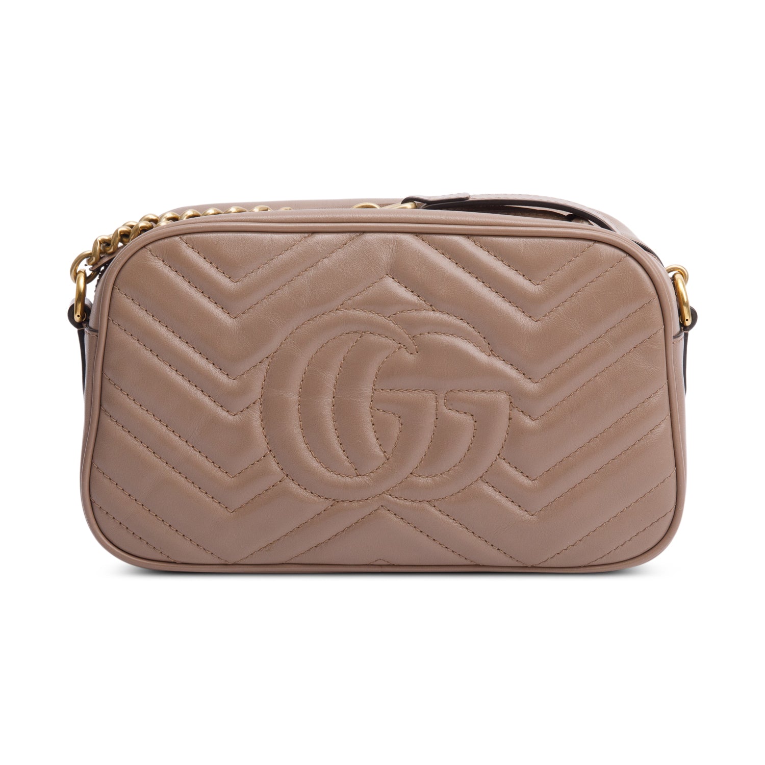 Gucci Beige GG Marmont Matelasse Small Shoulder Bag w/ Box