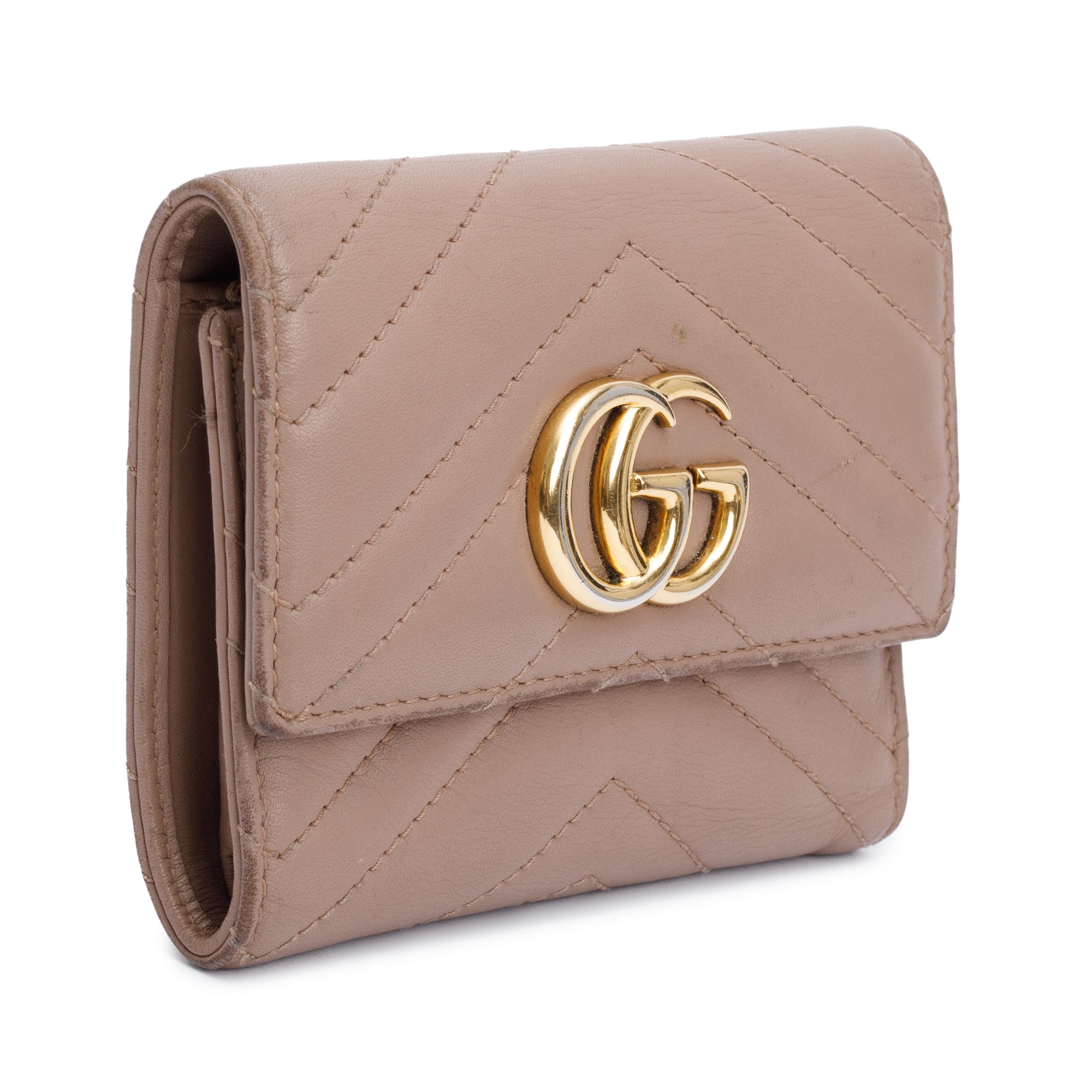 Gucci Beige GG Marmont Matelasse Wallet