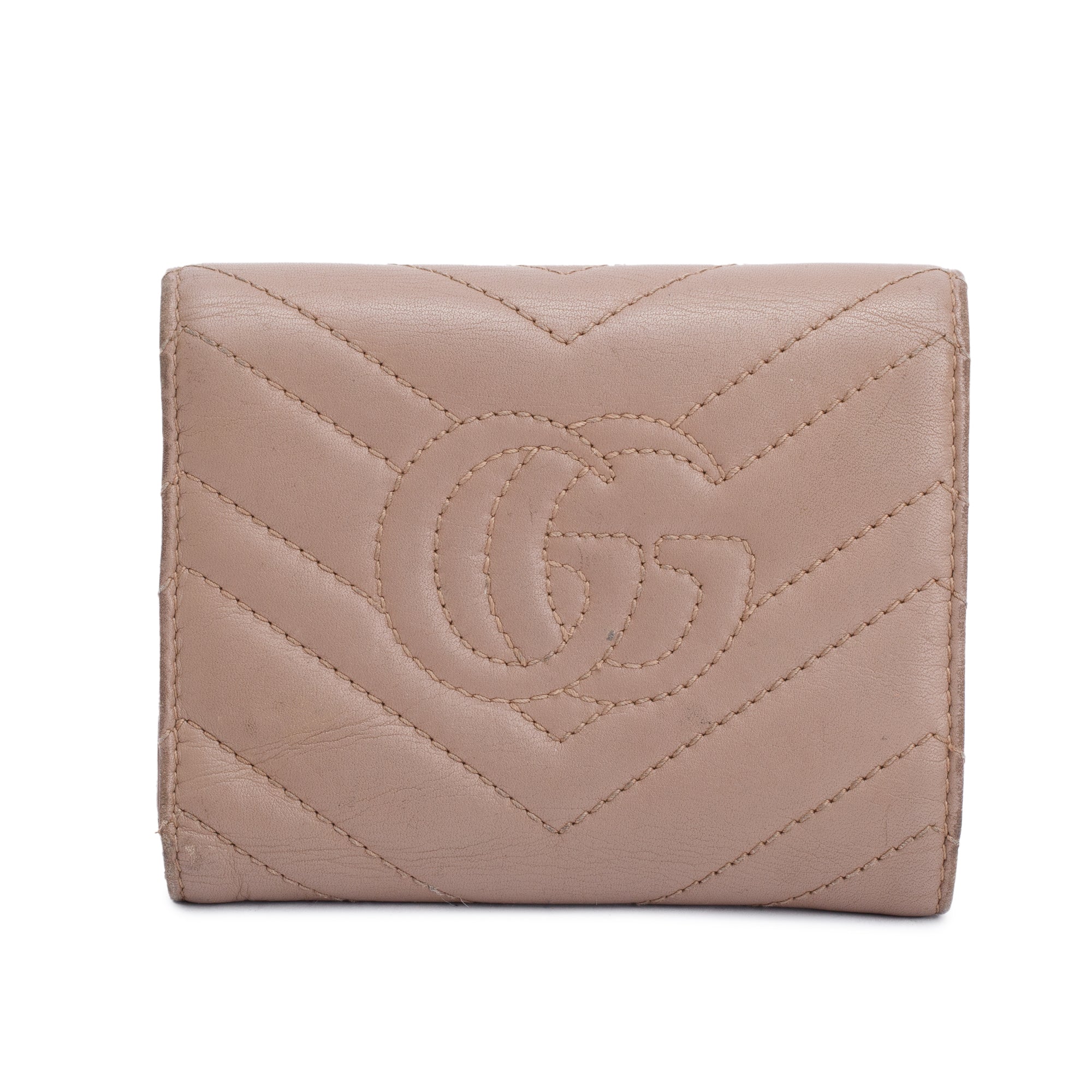 Gucci Beige GG Marmont Matelasse Wallet