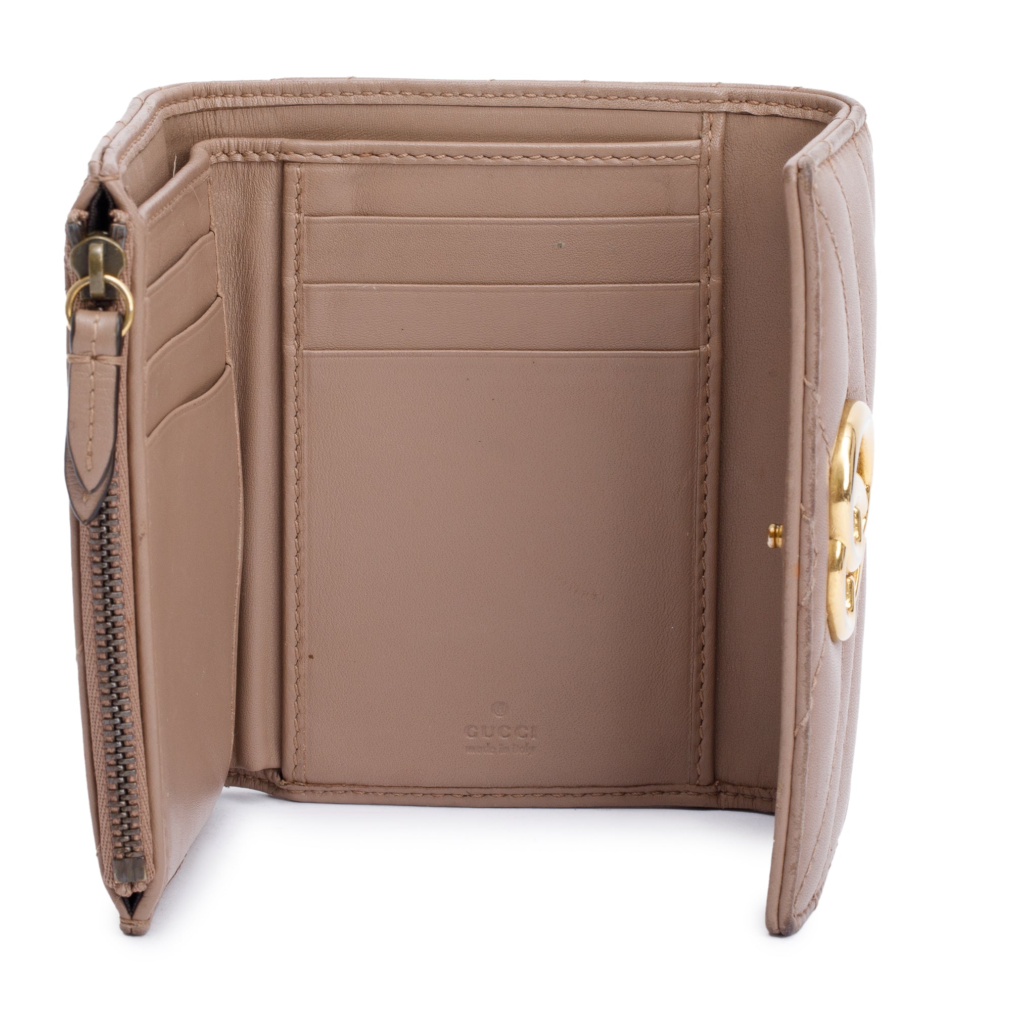 Gucci Beige GG Marmont Matelasse Wallet