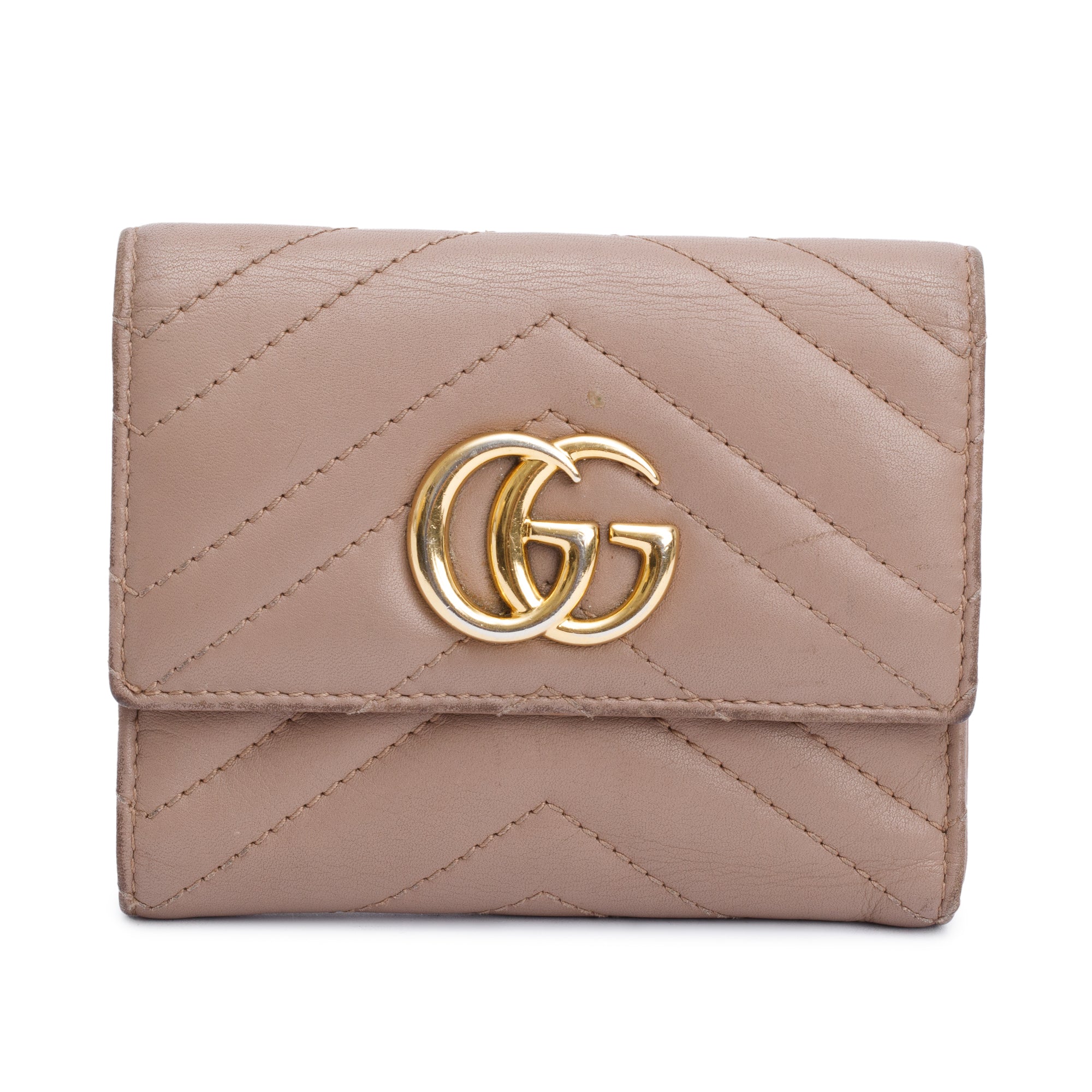Gucci Beige GG Marmont Matelasse Wallet