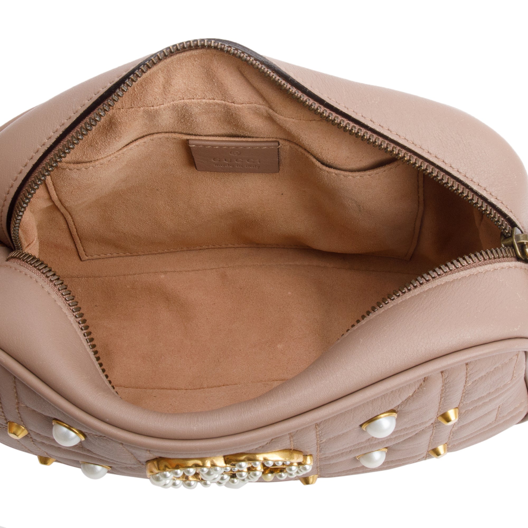 Gucci Beige GG Marmont Pearly GG Small Shoulder Bag