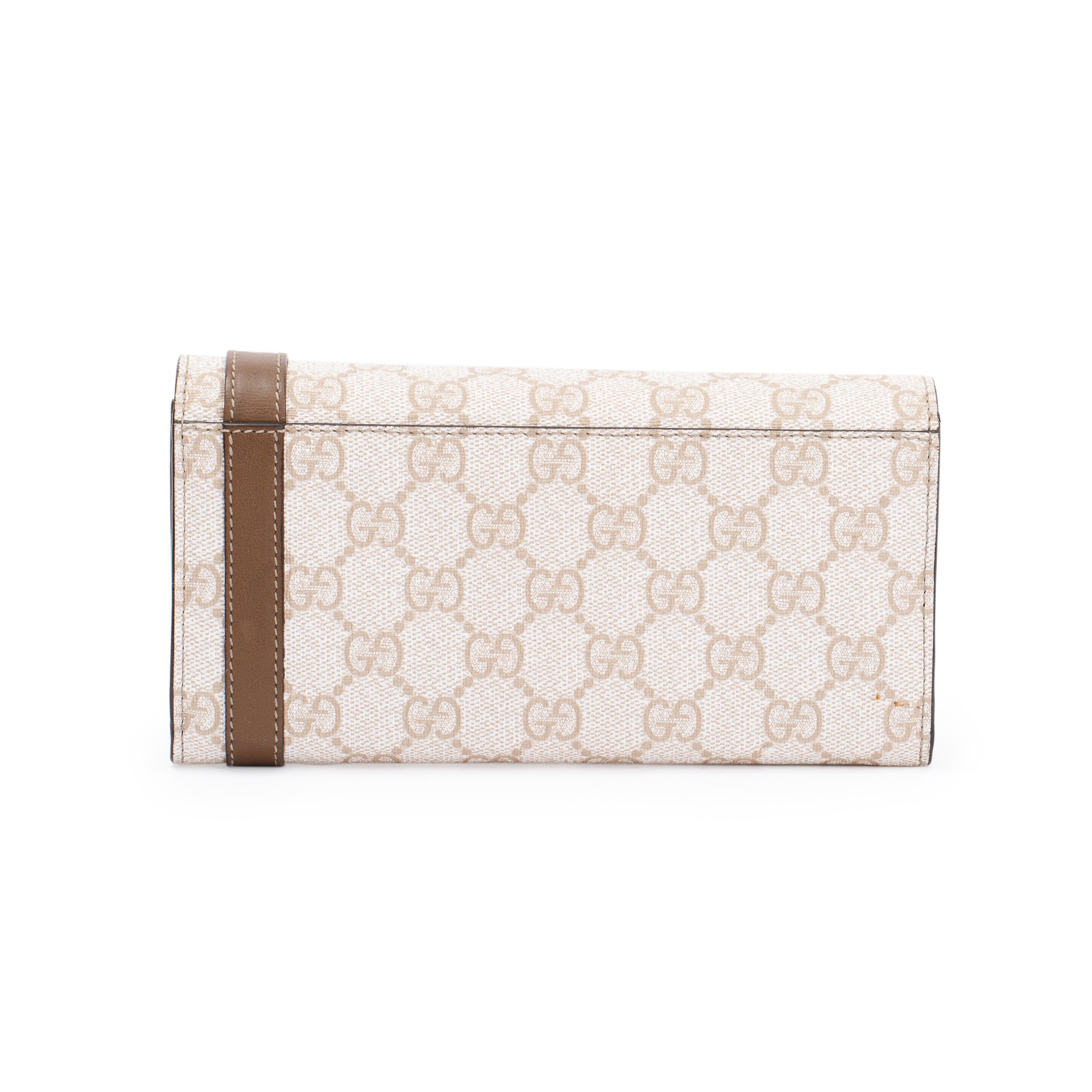 Gucci Beige GG Supreme Canvas Nice Continental Flap Wallet