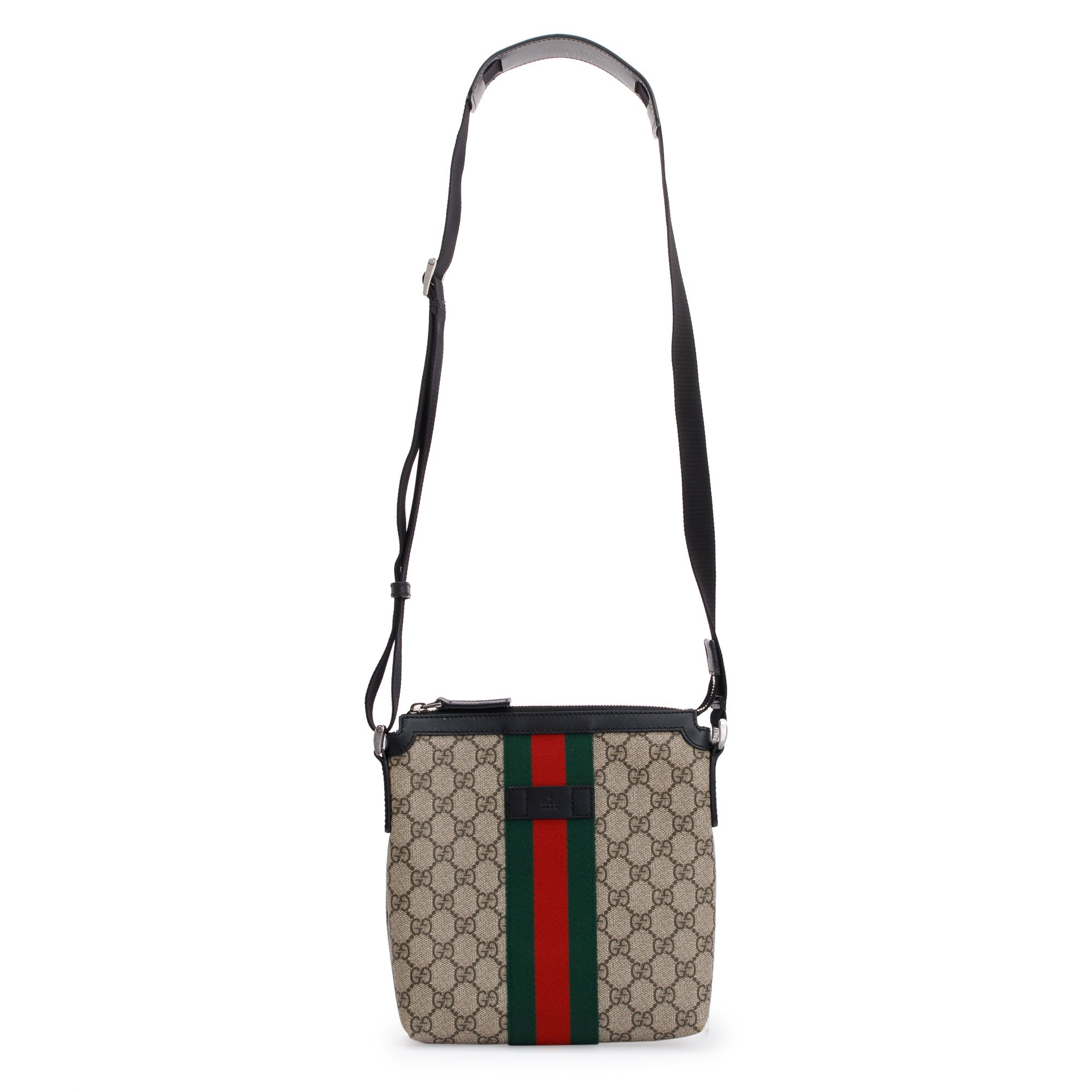 Gucci Beige GG Supreme Web Messenger Bag