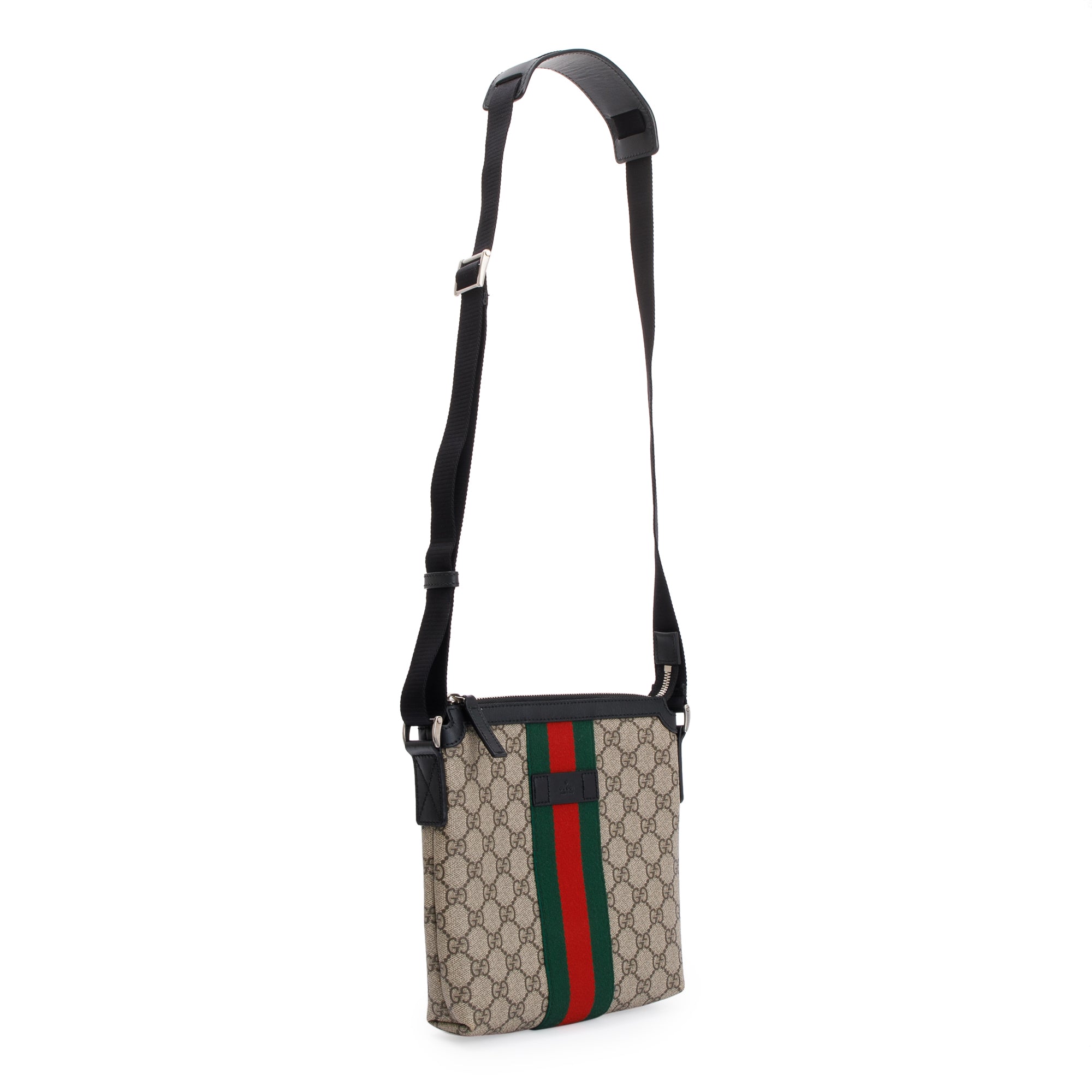 Gucci Beige GG Supreme Web Messenger Bag