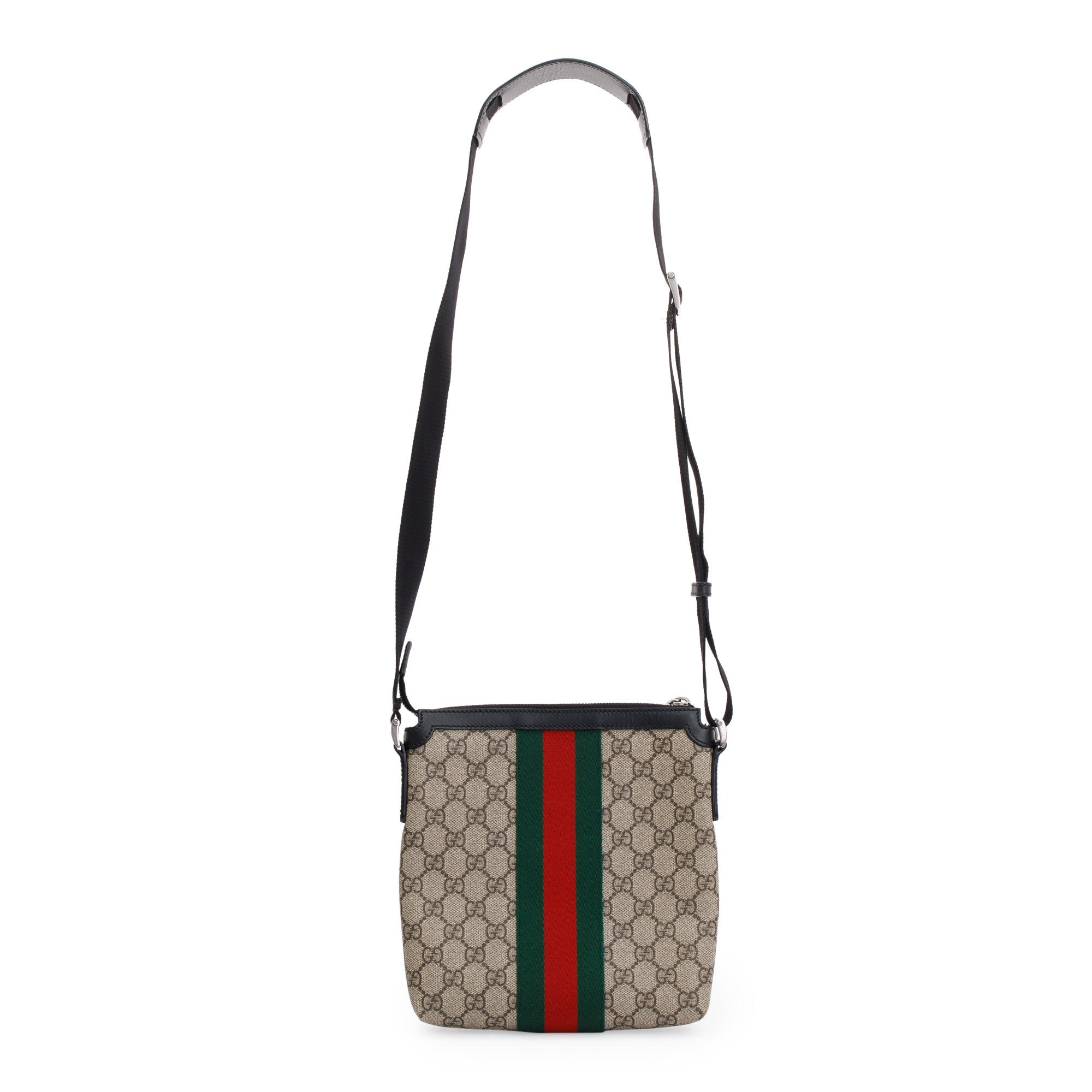 Gucci Beige GG Supreme Web Messenger Bag