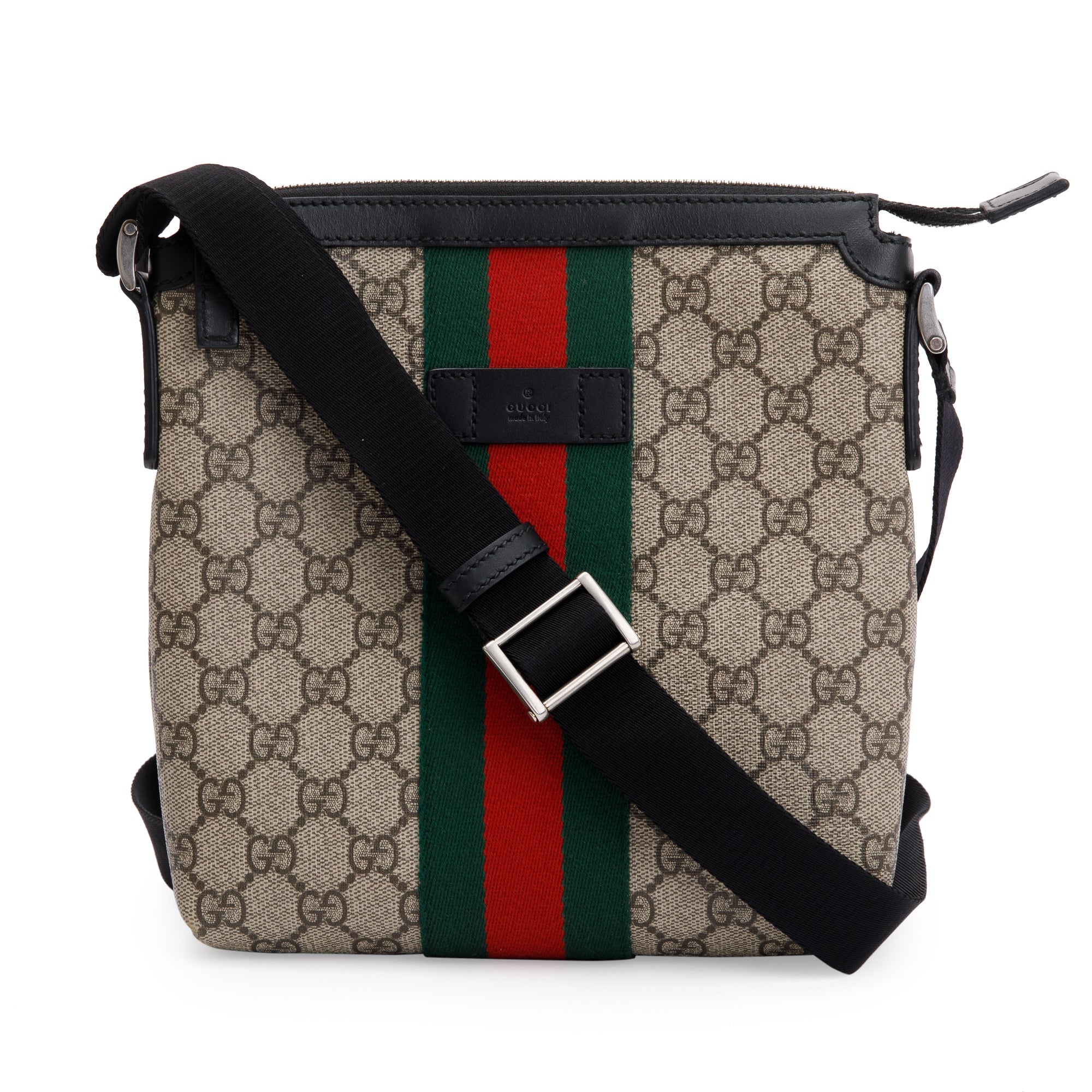 Gucci Beige GG Supreme Web Messenger Bag