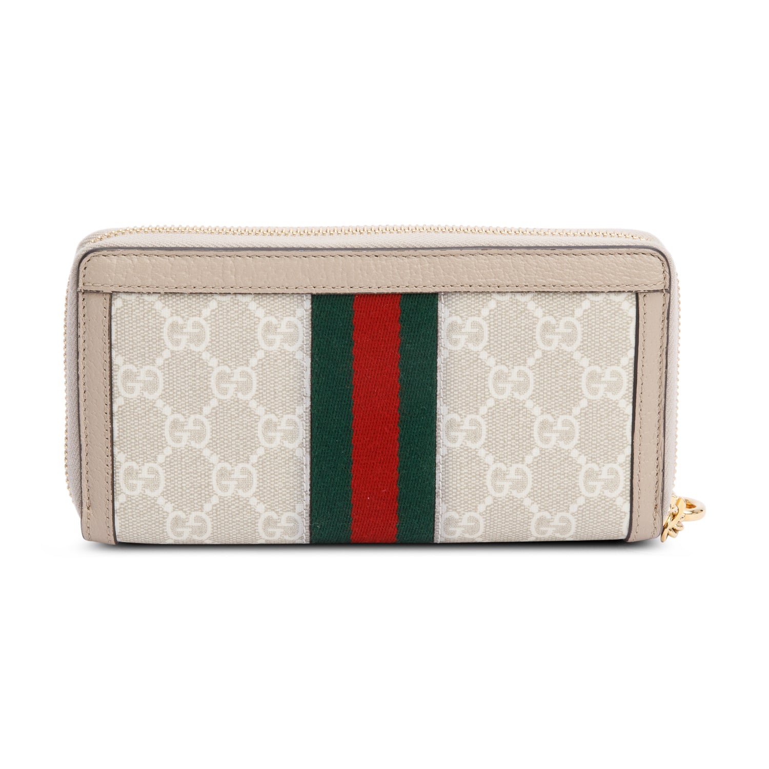 Gucci Beige GG Supreme Web Ophidia Zip Around Wallet