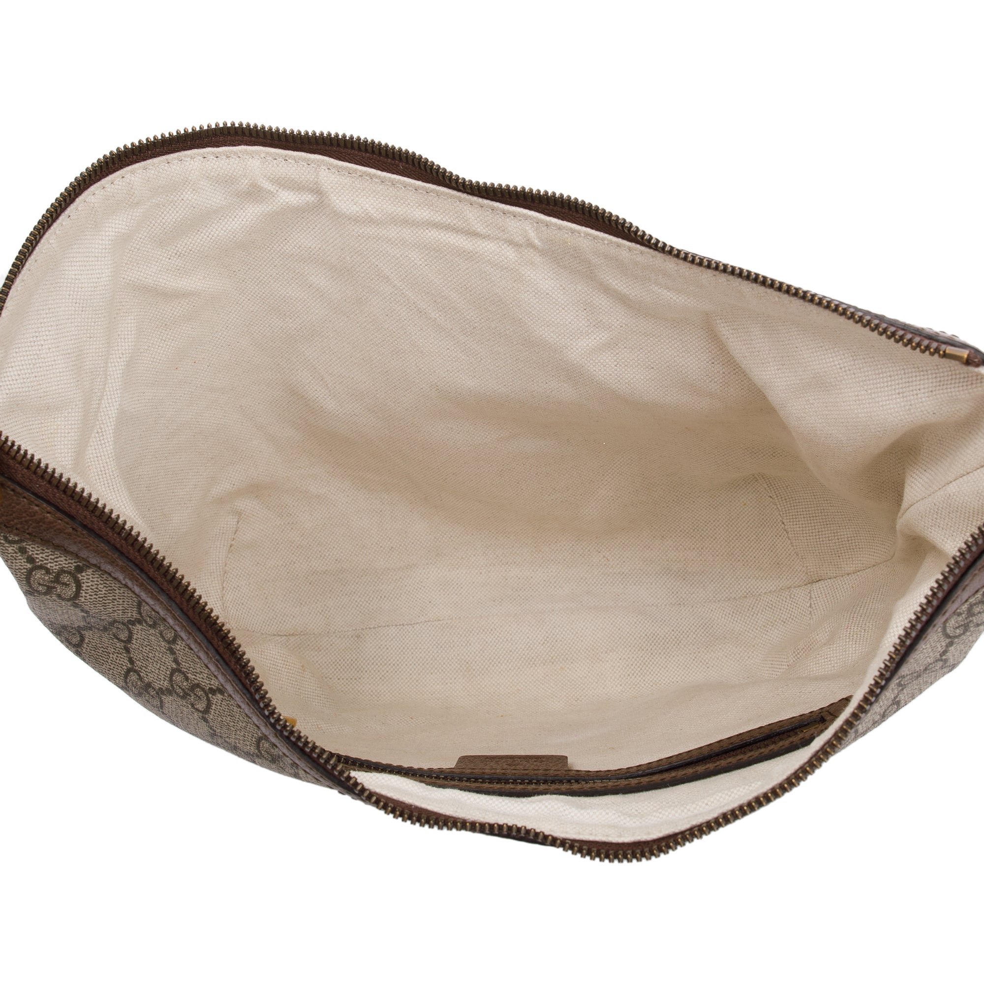 Gucci Beige GG Supreme Web Small Ophidia Half Moon Hobo