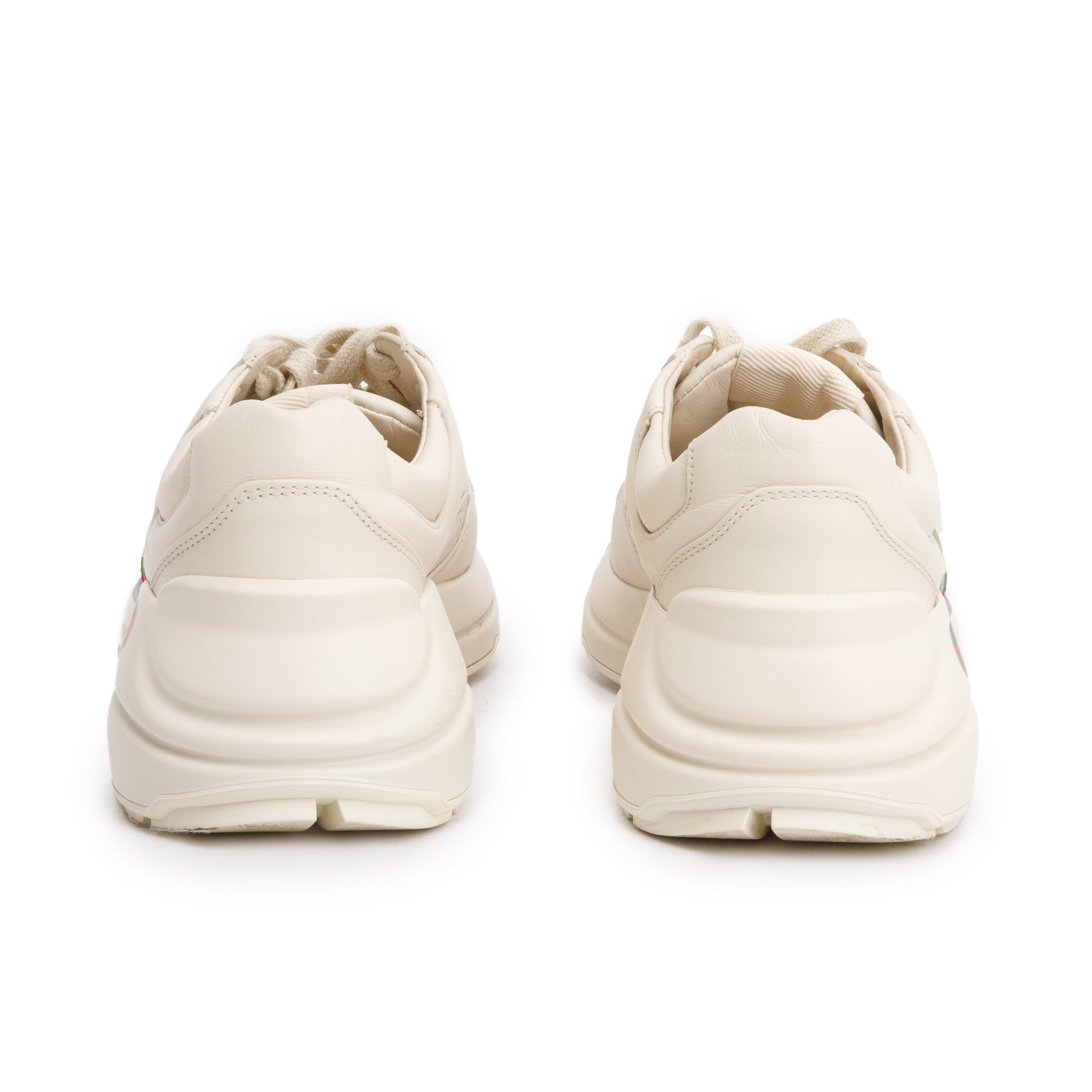Gucci Beige Leather Women's Rhyton Gucci Logo Sneakers, Size 36