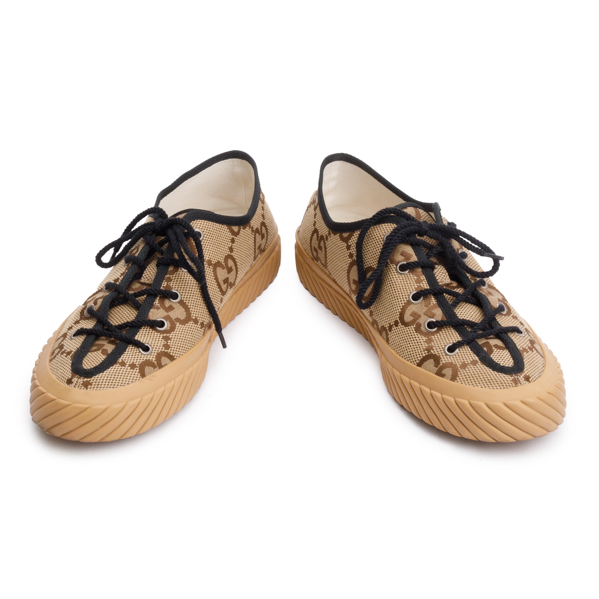 Gucci Beige Maxi GG Canvas Low Sneakers, Size 11 w/ Box