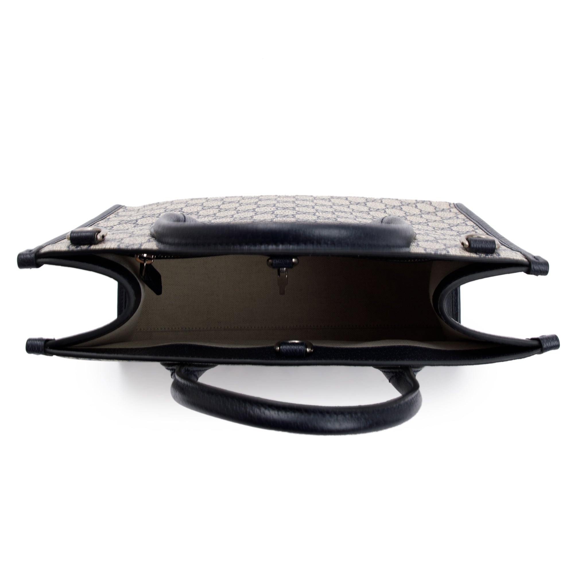 Gucci Beige & Navy GG Supreme Small Tote