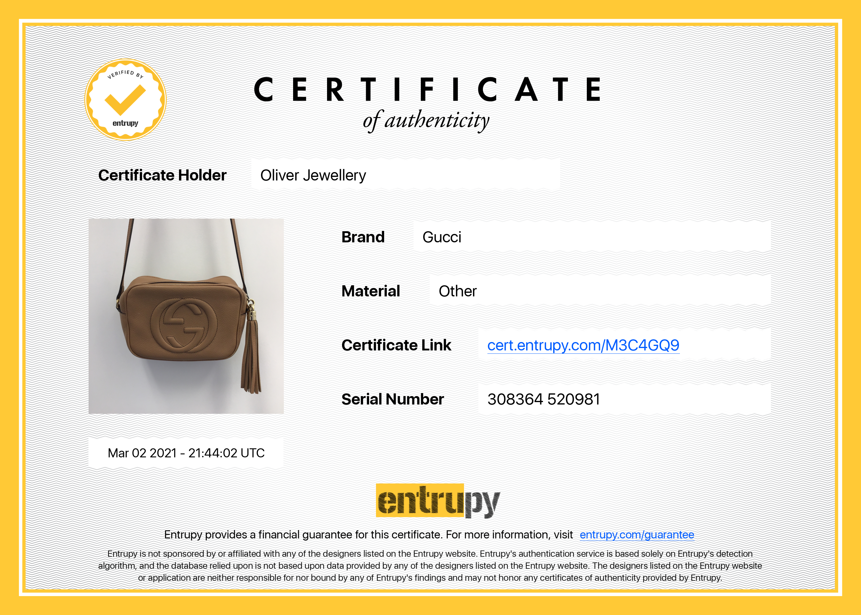 Gucci Beige Soho Small Leather Disco Bag