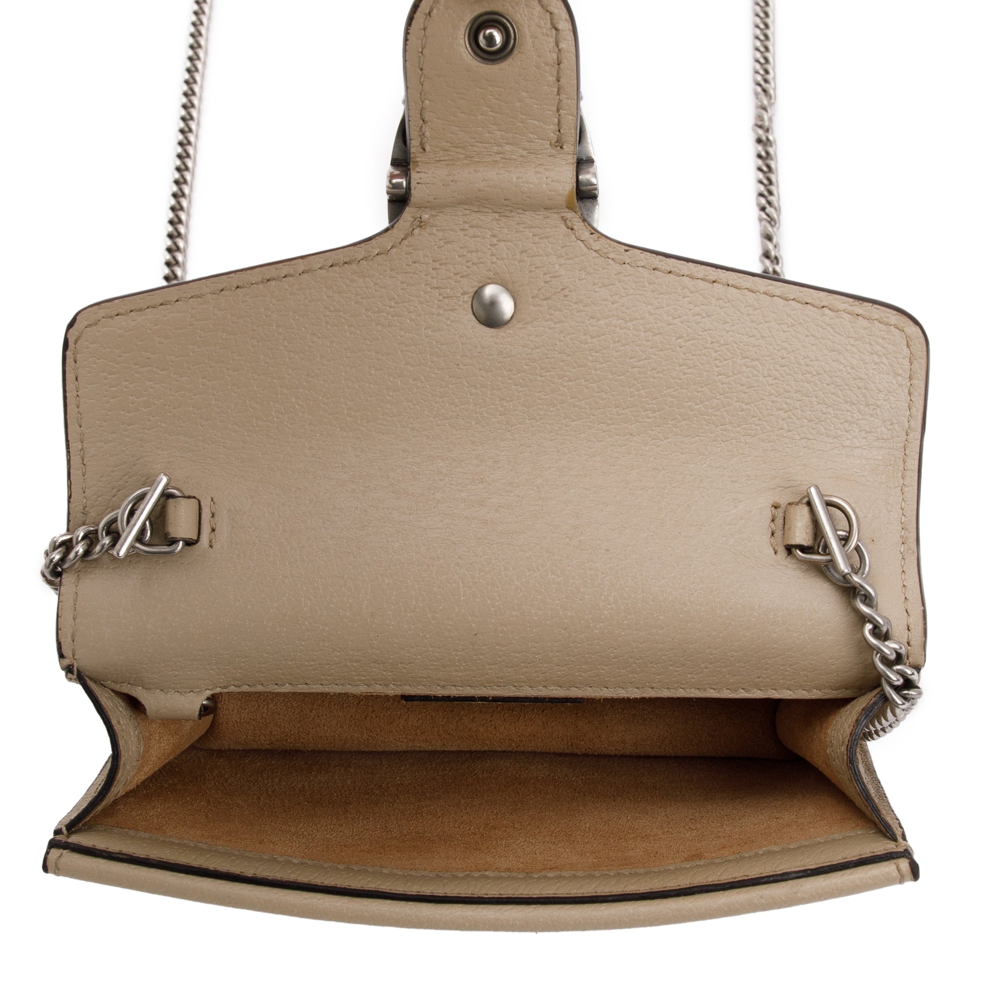 Gucci Beige & White GG Supreme Dionysus Super Mini Bag w/ Box