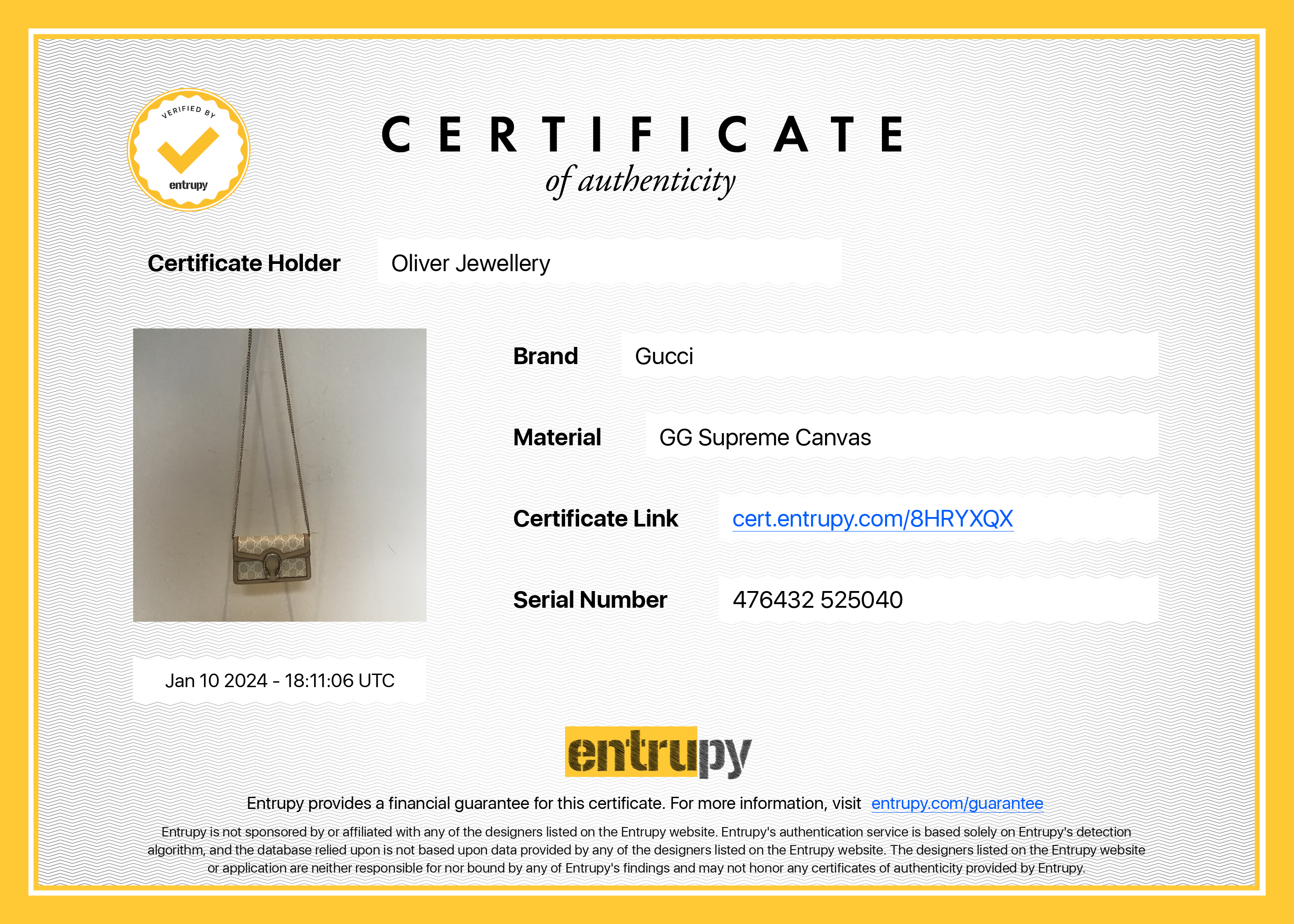 Gucci Beige & White GG Supreme Dionysus Super Mini Bag w/ Box