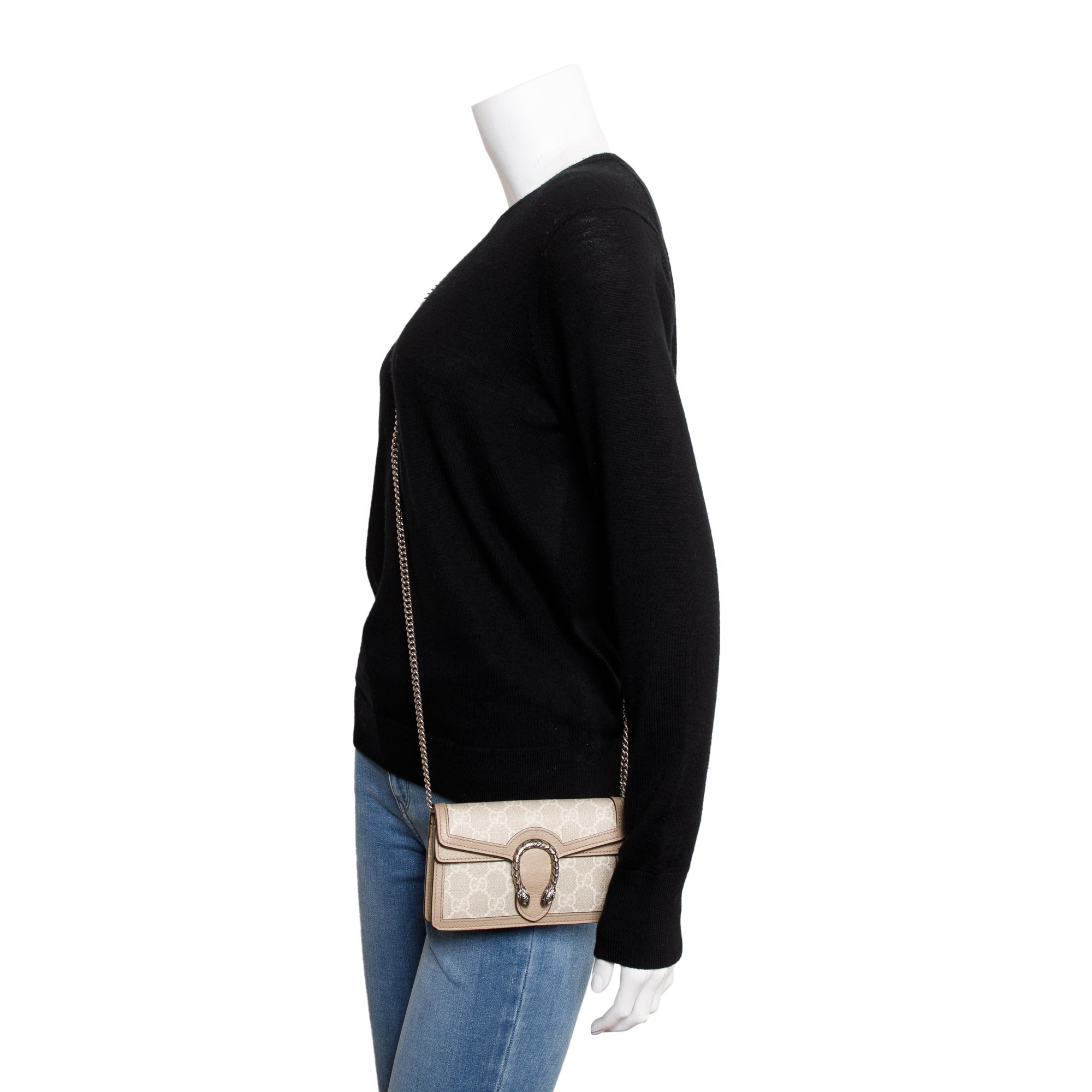 Gucci Beige & White GG Supreme Dionysus Super Mini Bag w/ Box