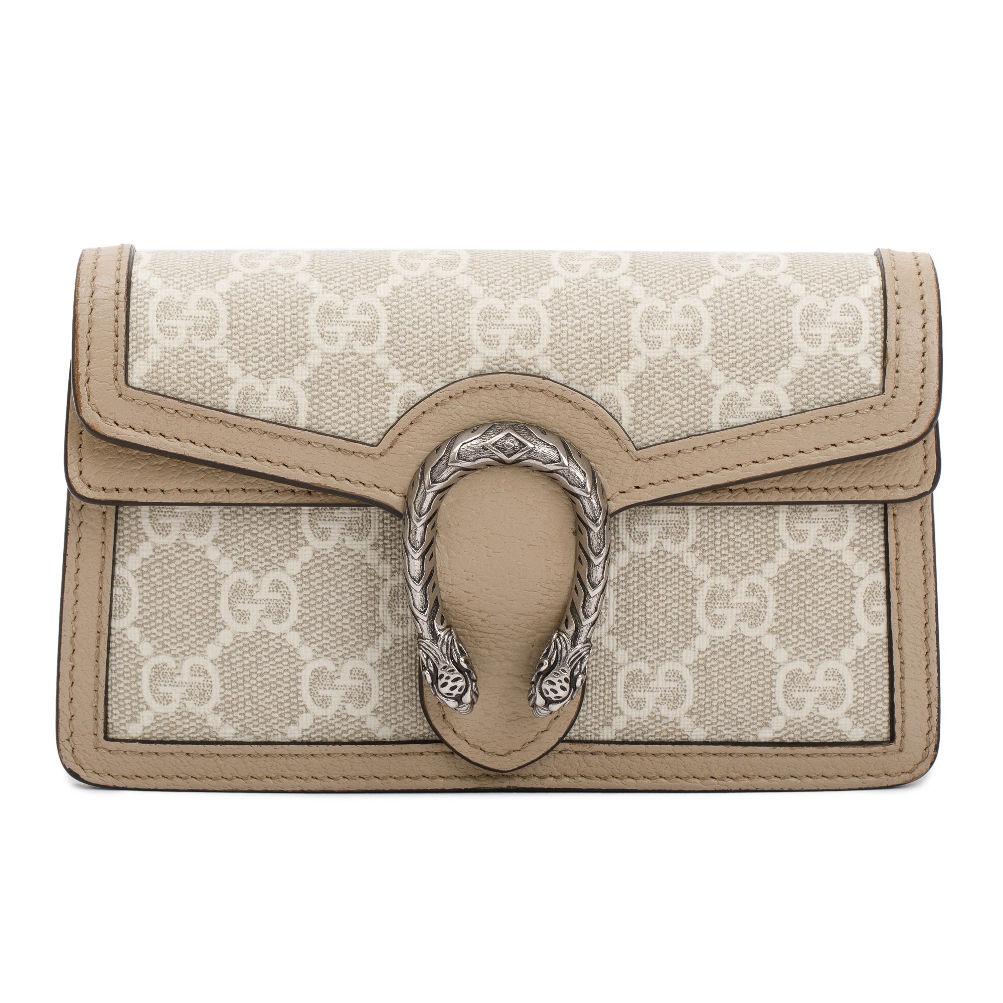 Gucci Beige & White GG Supreme Dionysus Super Mini Bag w/ Box