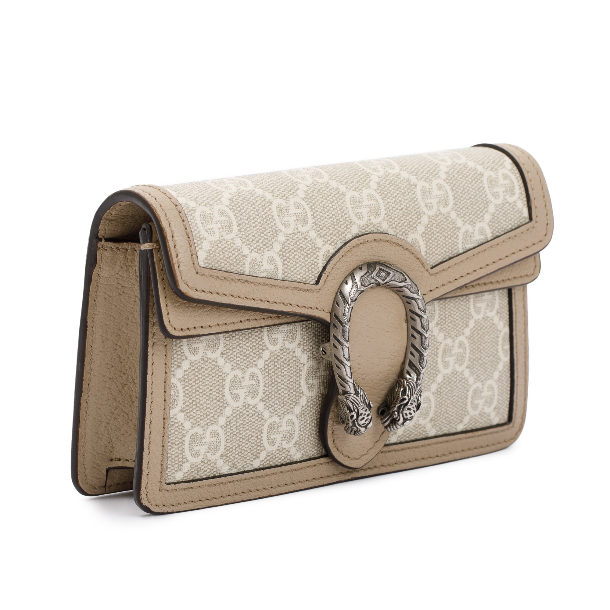 Gucci Beige & White GG Supreme Dionysus Super Mini Bag w/ Box