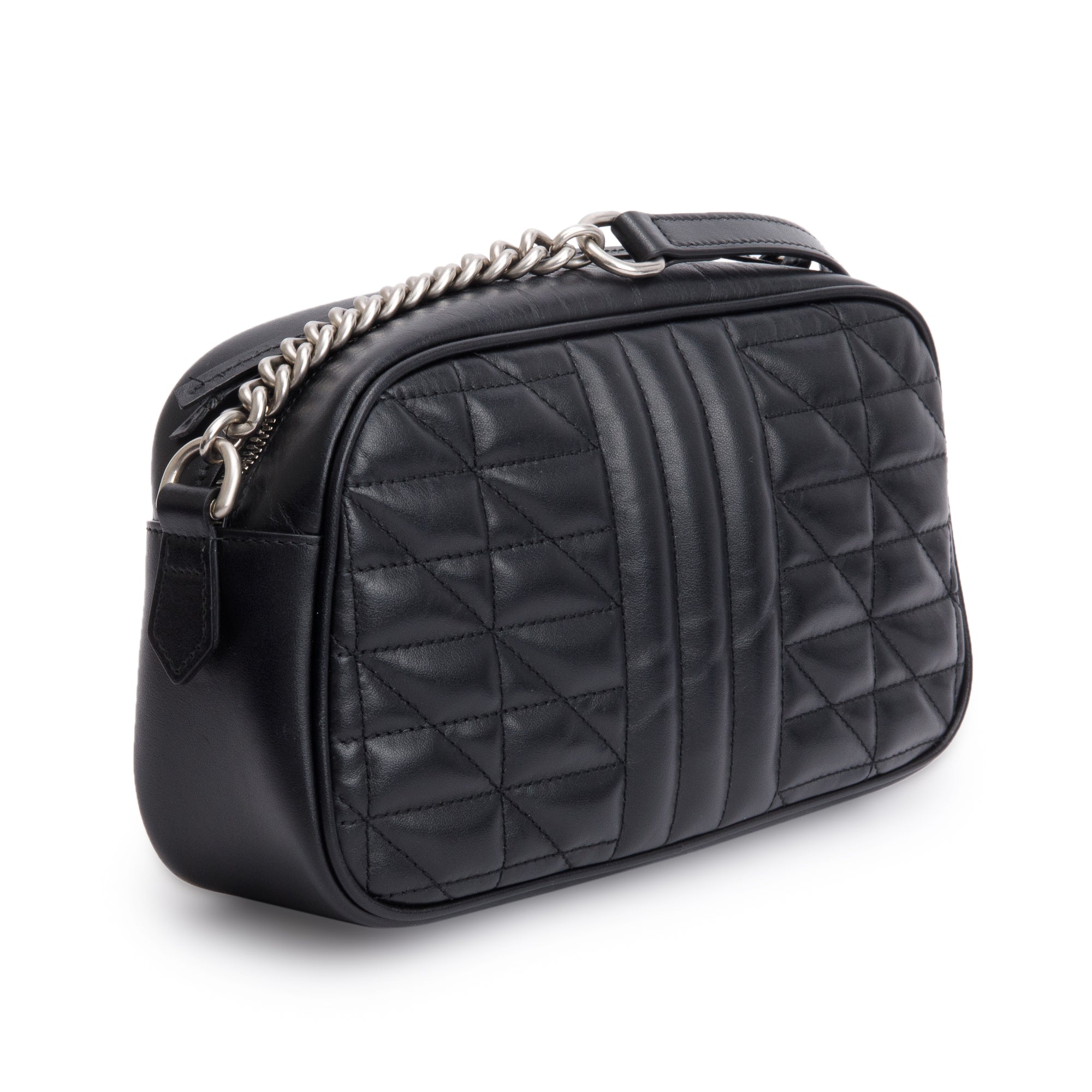 Gucci Black Aria GG Marmont Matelasse Small Shoulder Bag