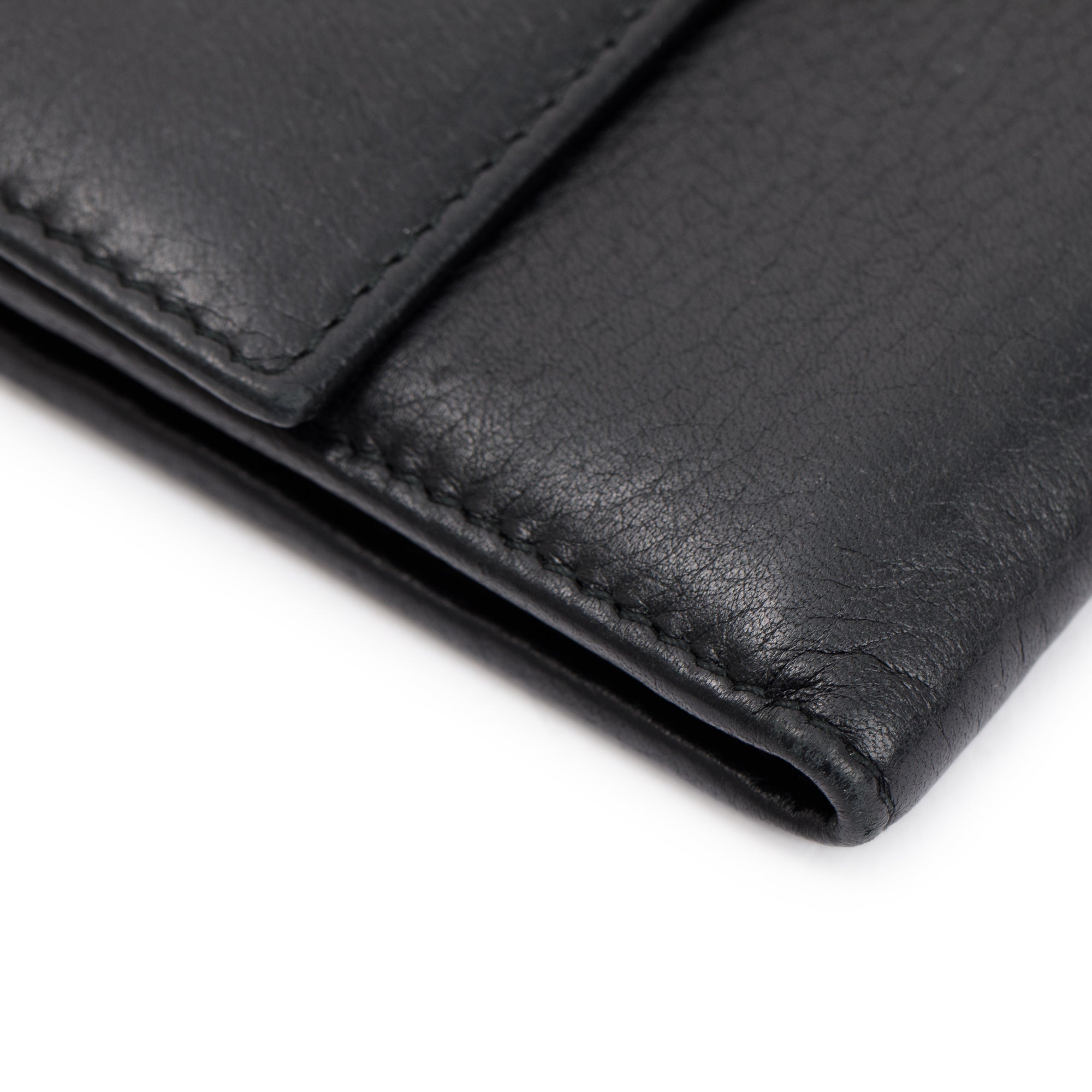 Gucci Black Calfskin Leather Bamboo Flap Continental Wallet