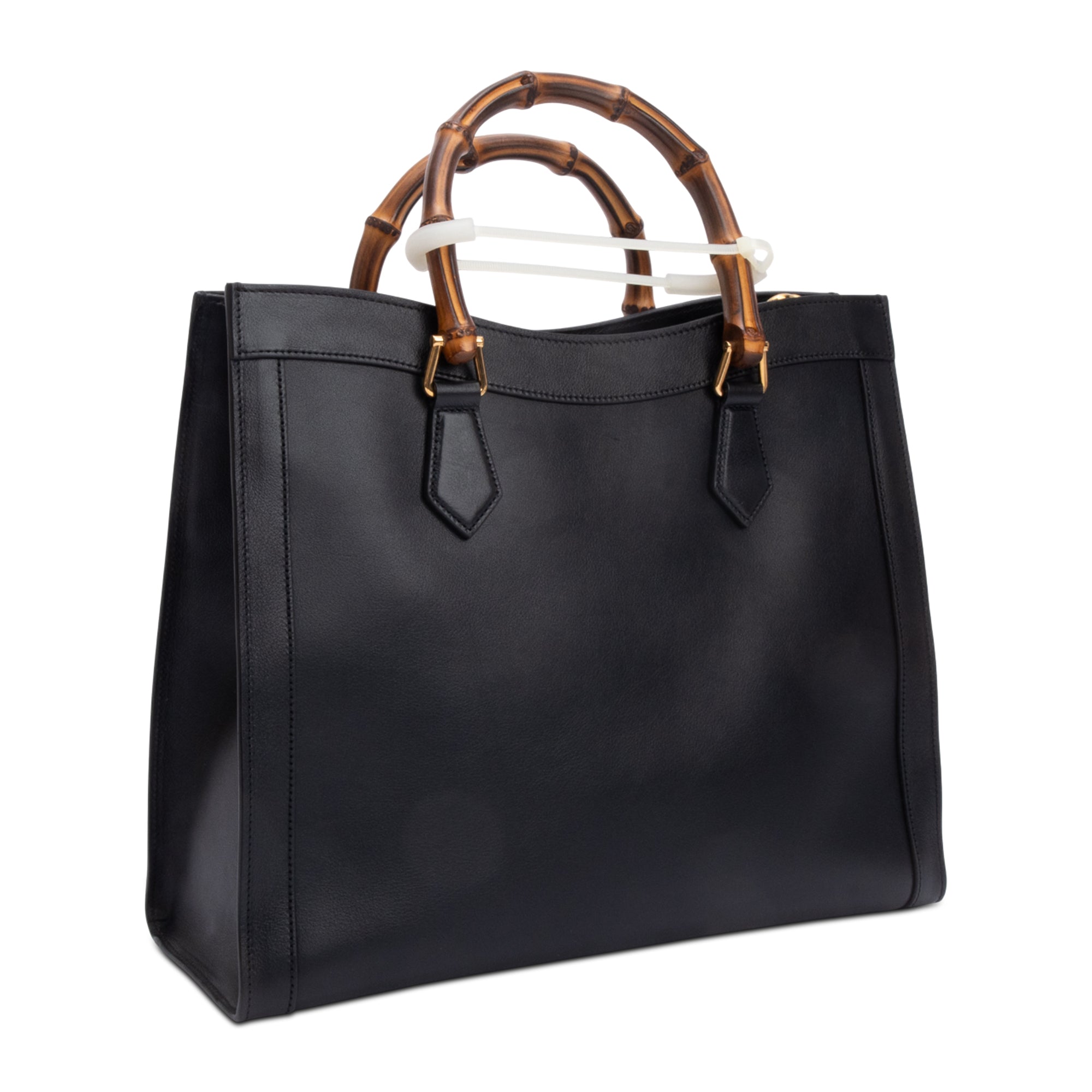 Gucci Black Calfskin Leather Diana Medium Tote Bag w/ Straps