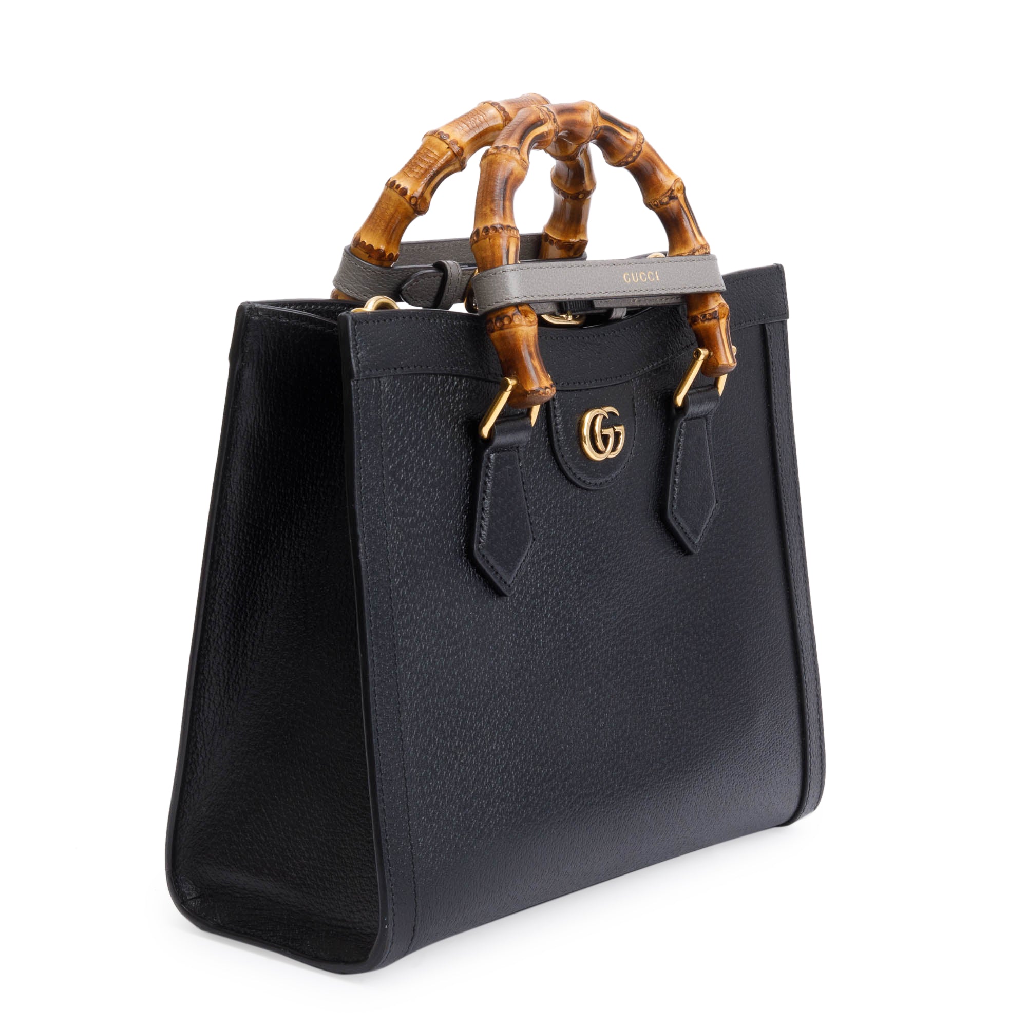 Gucci Black Calfskin Leather Diana Small Tote Bag w/ Straps & Box