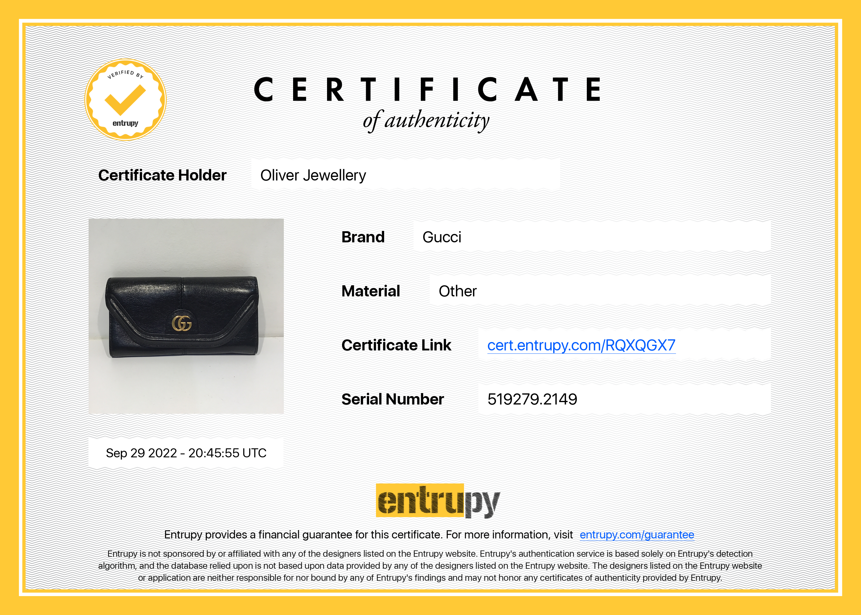 Gucci Black Calfskin Leather Flap Wallet