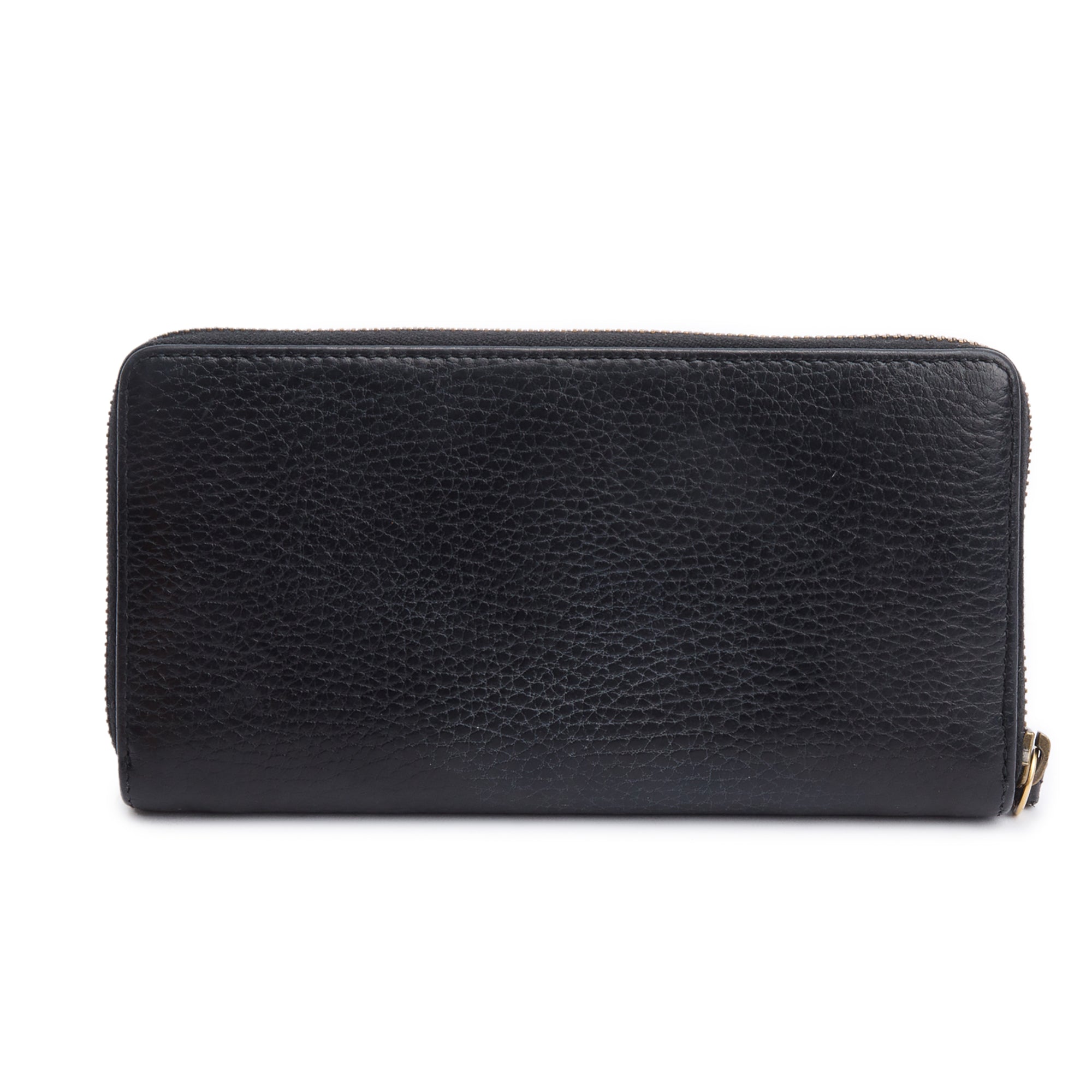 Gucci Black Calfskin Leather GG Marmont Bow Zip Around Wallet w/ Box