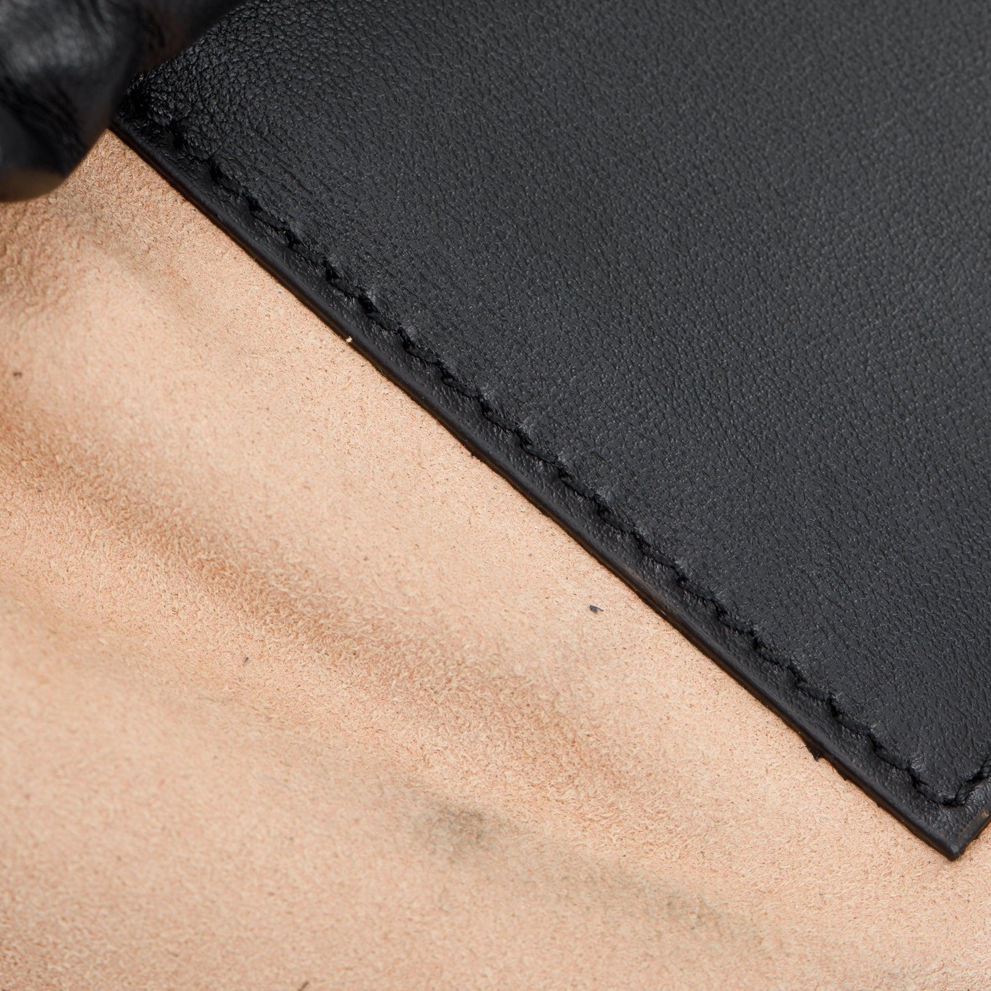 Gucci Black Calfskin Leather GG Marmont Mini Bucket Bag