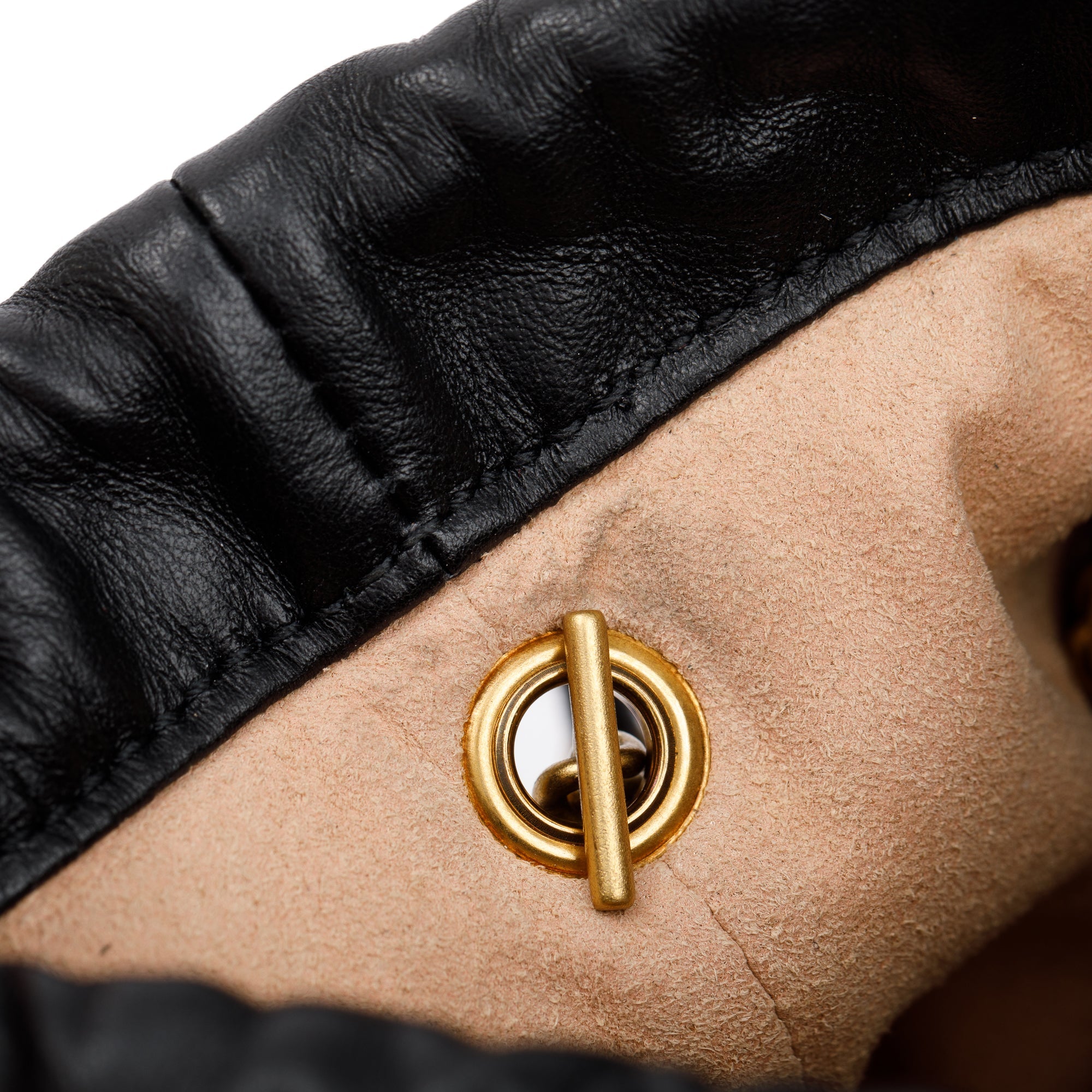 Gucci Black Calfskin Leather GG Marmont Mini Bucket Bag