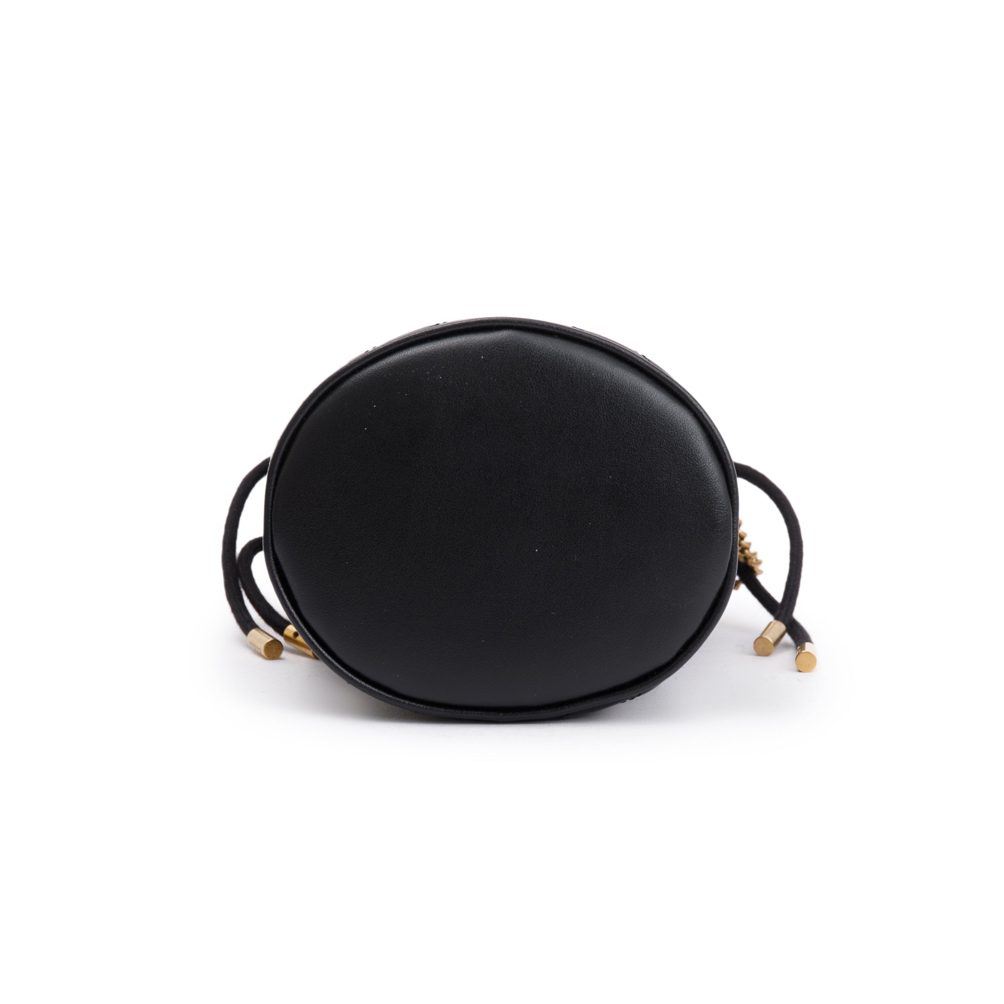 Gucci Black Calfskin Leather GG Marmont Mini Bucket Bag w/ Box