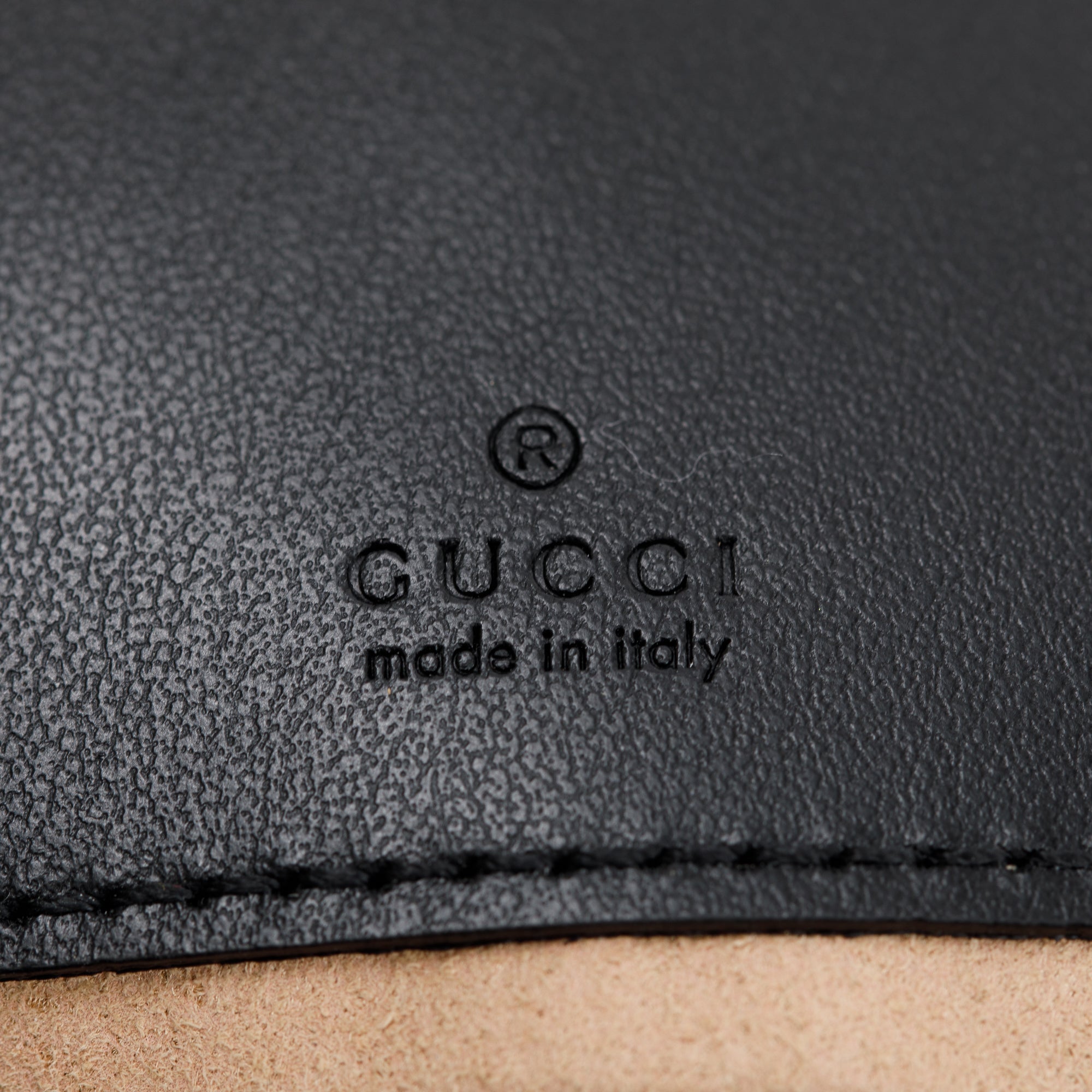 Gucci Black Calfskin Leather GG Marmont Mini Bucket Bag w/ Box