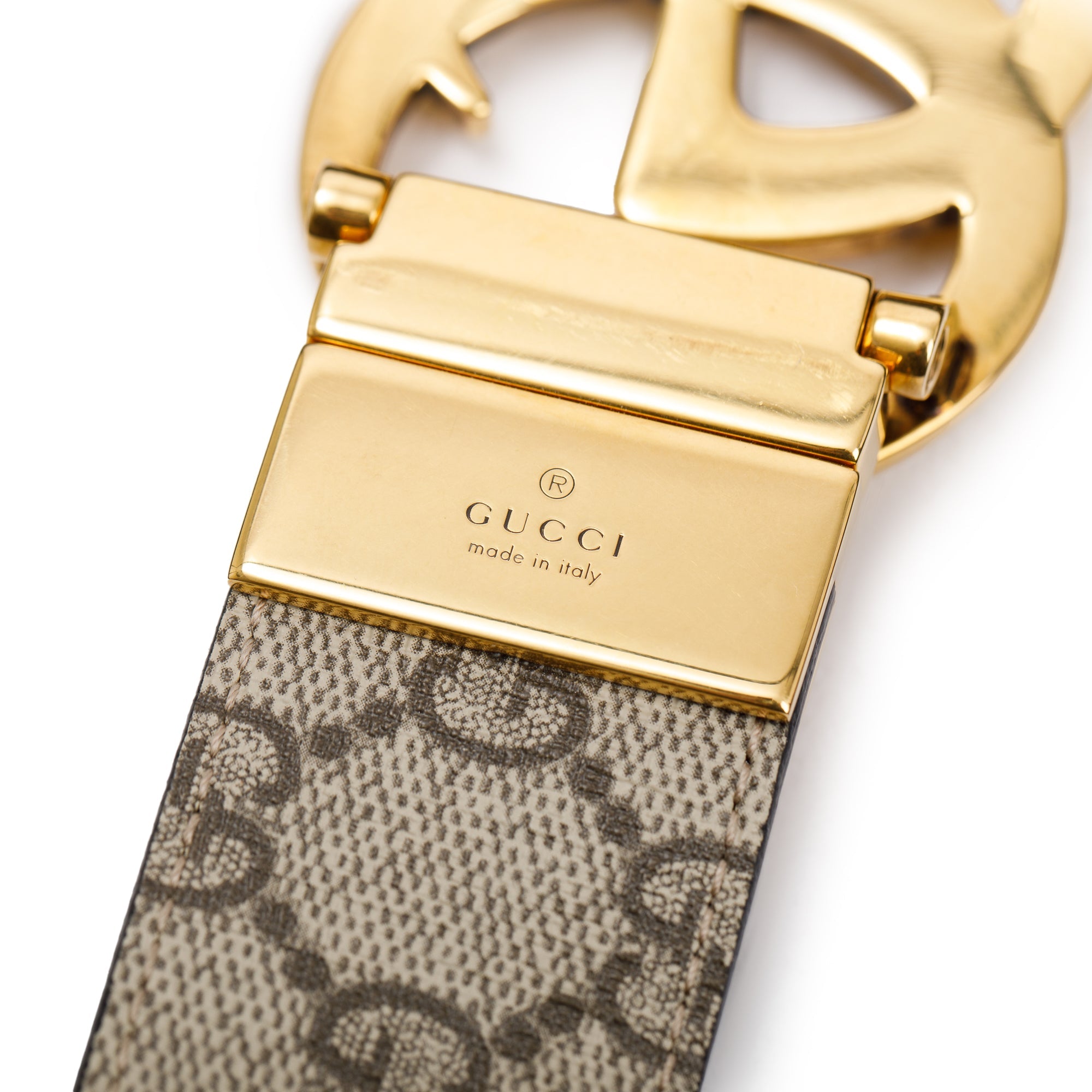 Gucci Black Calfskin Leather GG Supreme Reversible GG Marmont Belt, 85 24