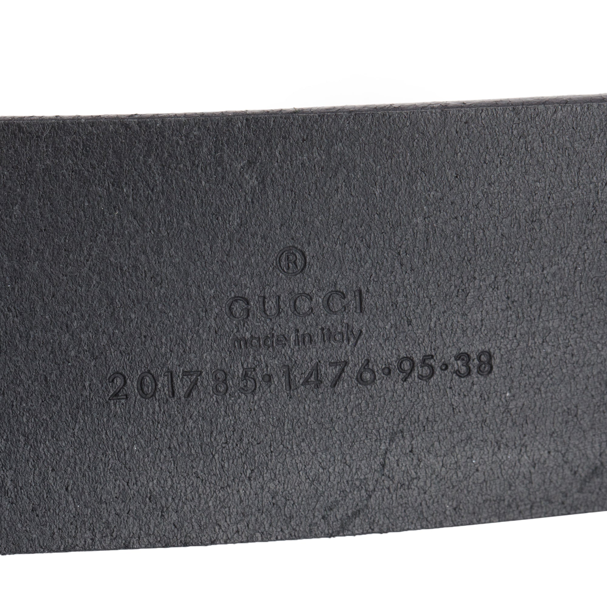Gucci Black Calfskin Leather Horsehead G Buckle Belt, 95 38