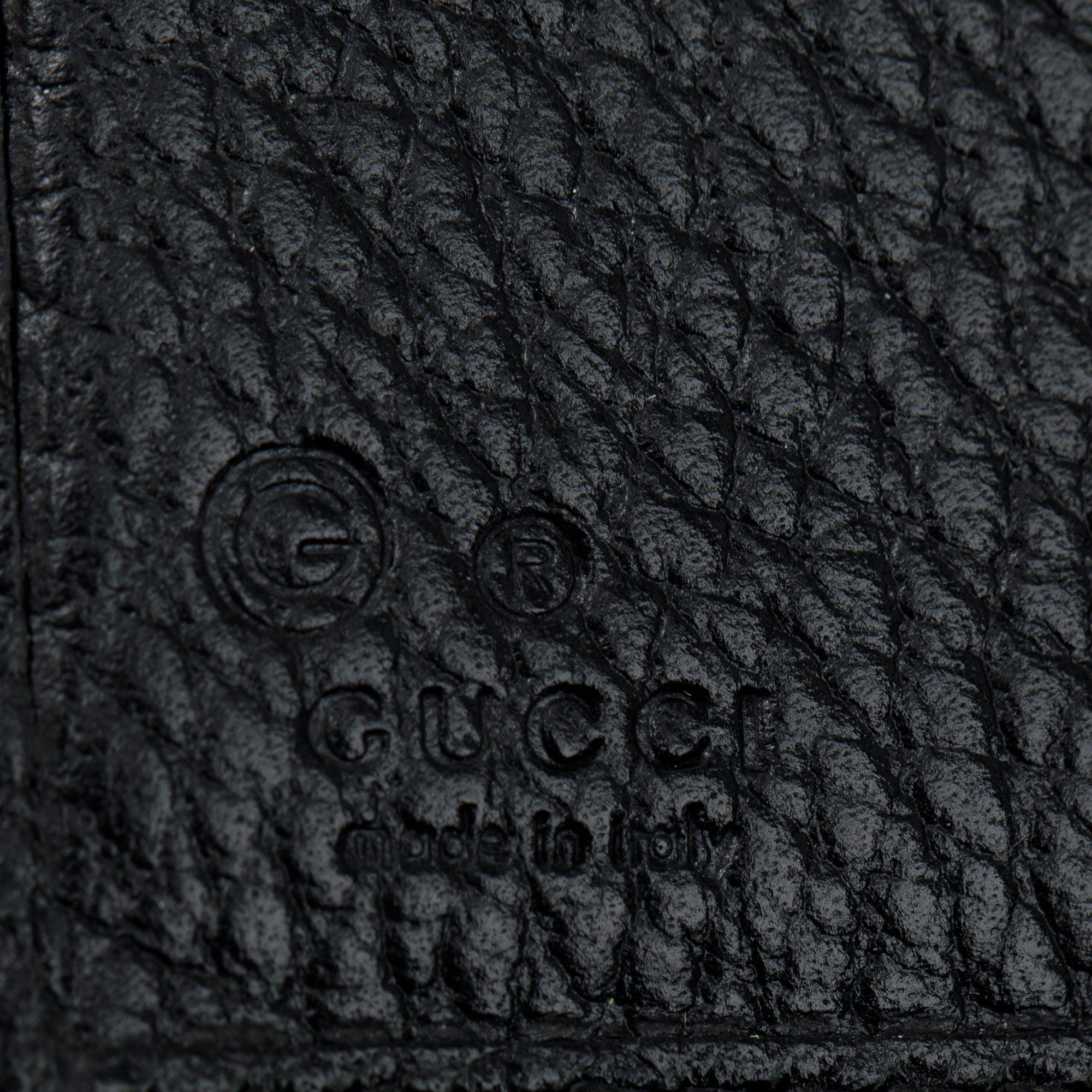 Gucci Black Calfskin Leather Interlocking G Logo Dollar French Wallet w/ Box