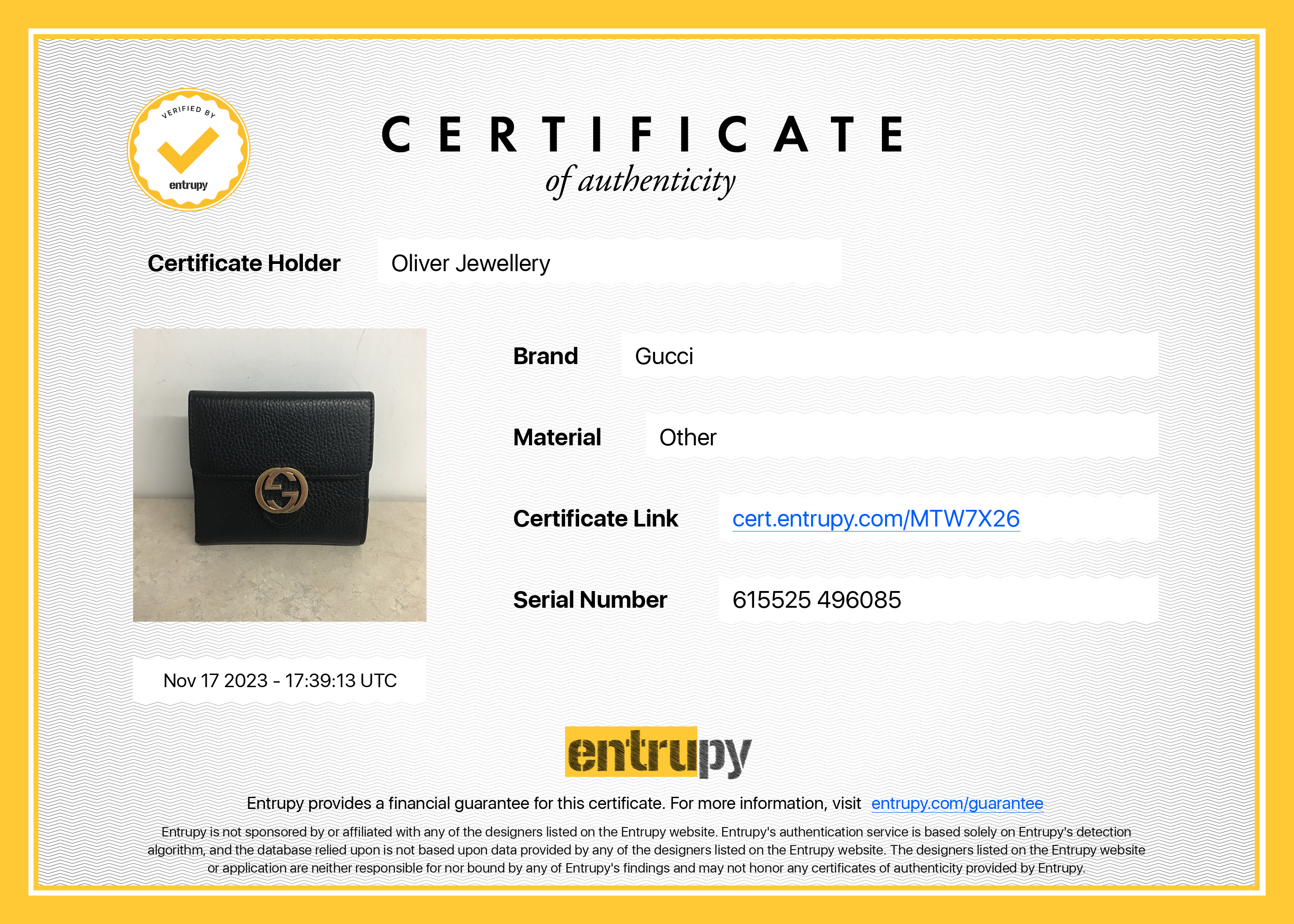 Gucci Black Calfskin Leather Interlocking G Logo Dollar French Wallet w/ Box