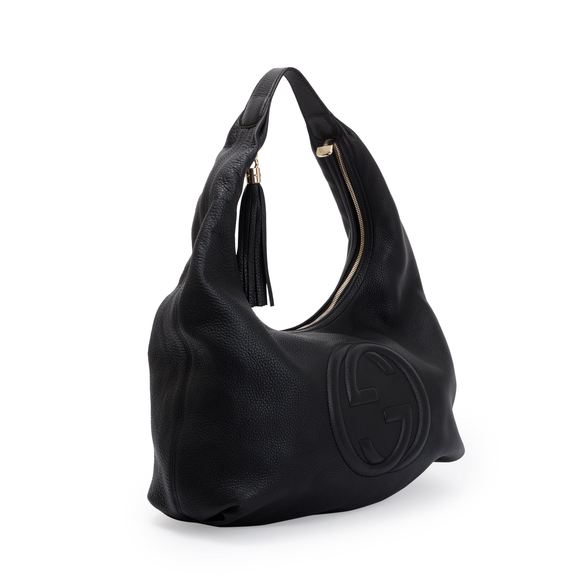 Gucci Black Calfskin Leather Large Soho Hobo Bag