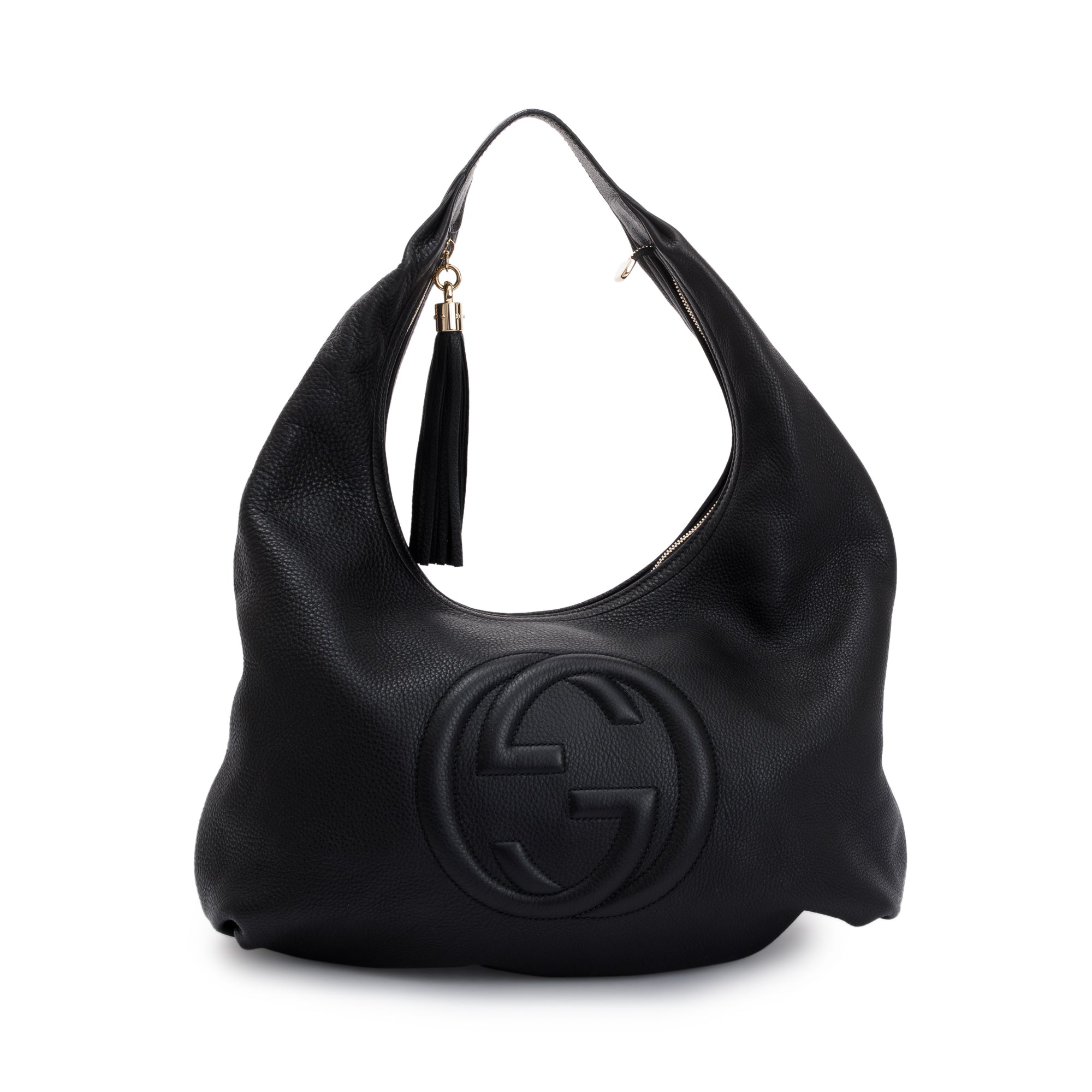 Gucci Black Calfskin Leather Large Soho Hobo Bag
