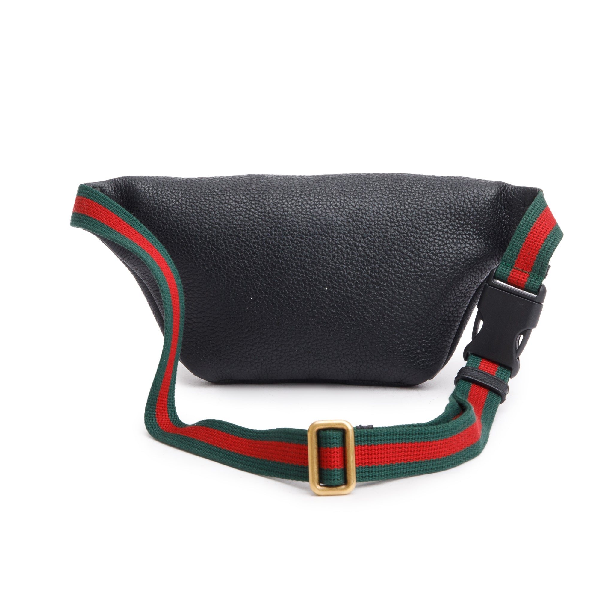 Gucci Black Calfskin Leather Logo Print Small Belt Bag