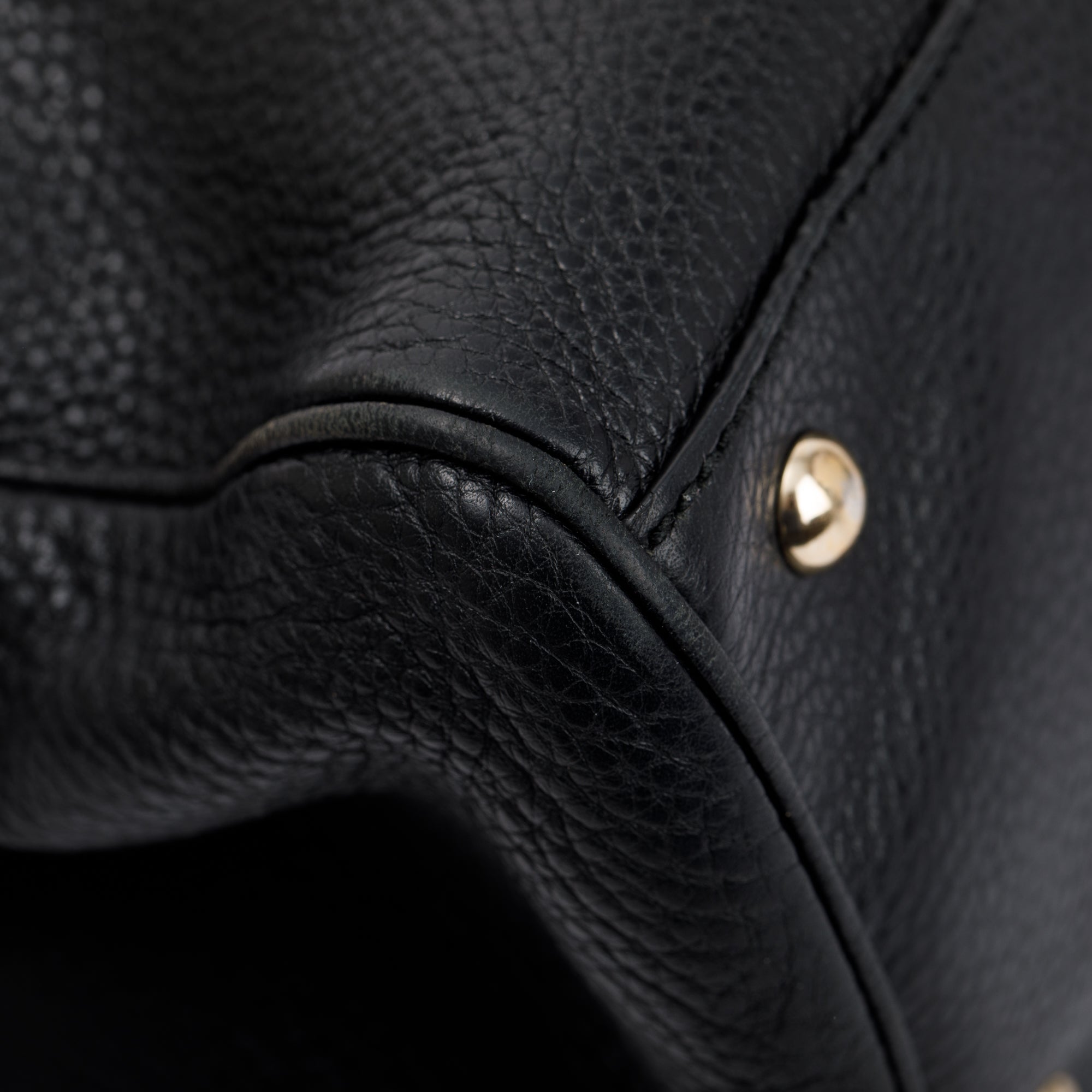 Gucci Black Calfskin Leather Medium Bamboo Shopper Tote W/O Strap