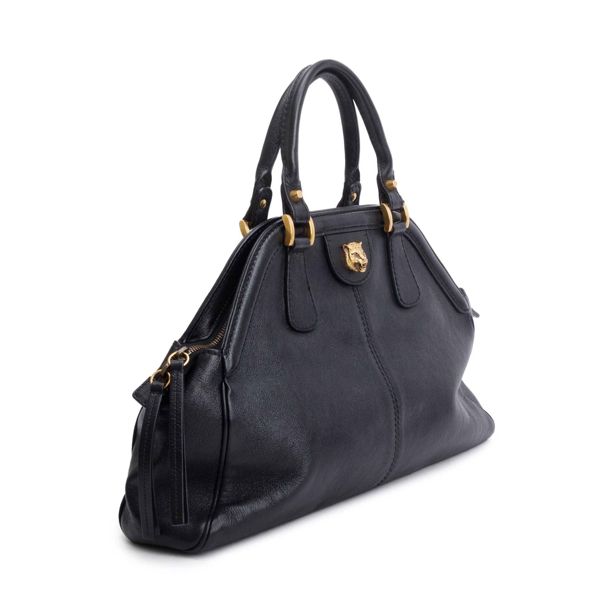 Gucci Black Calfskin Leather Medium RE(Belle) Shoulder Bag w/ Strap