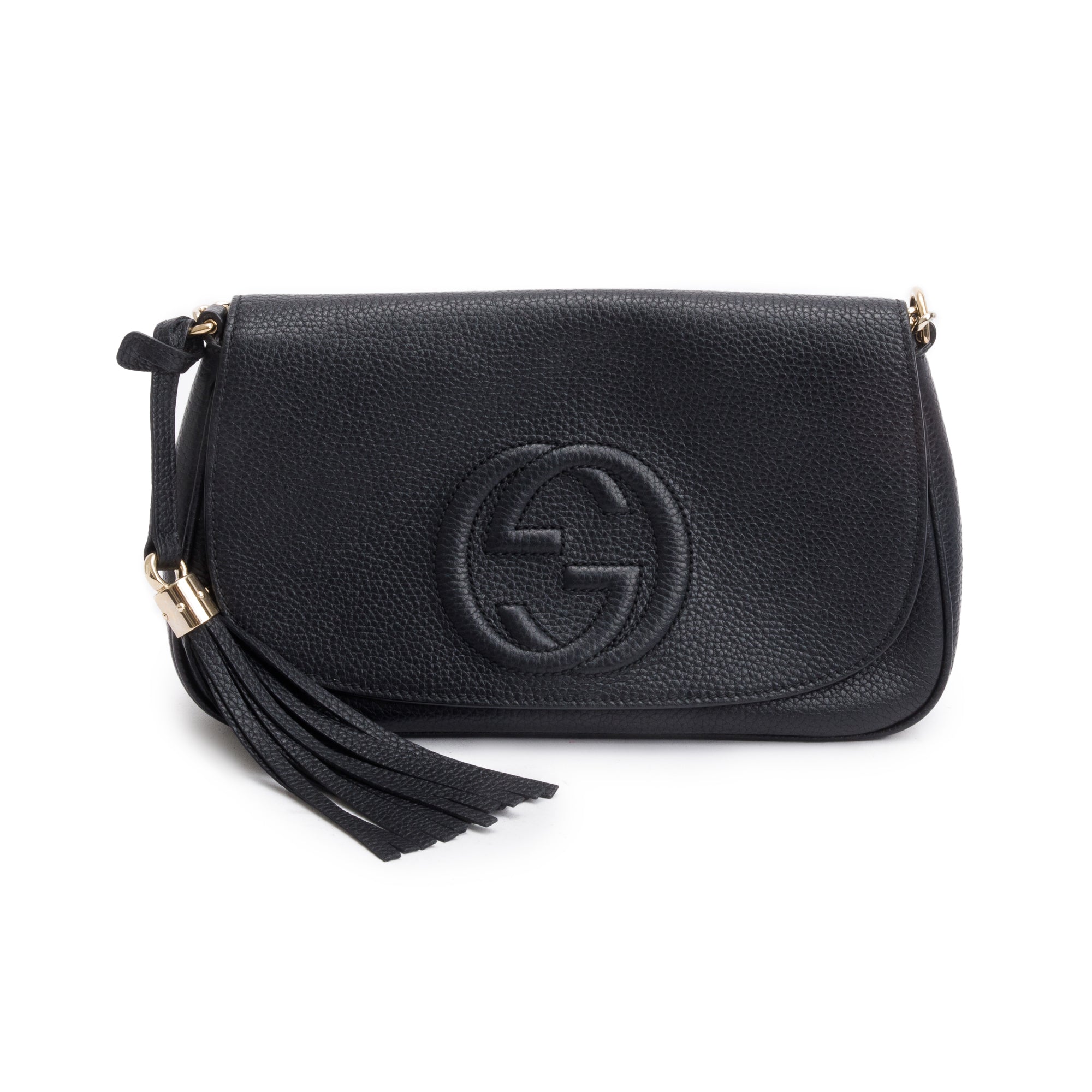 Gucci Black Calfskin Leather Medium Soho Chain Crossbody Bag