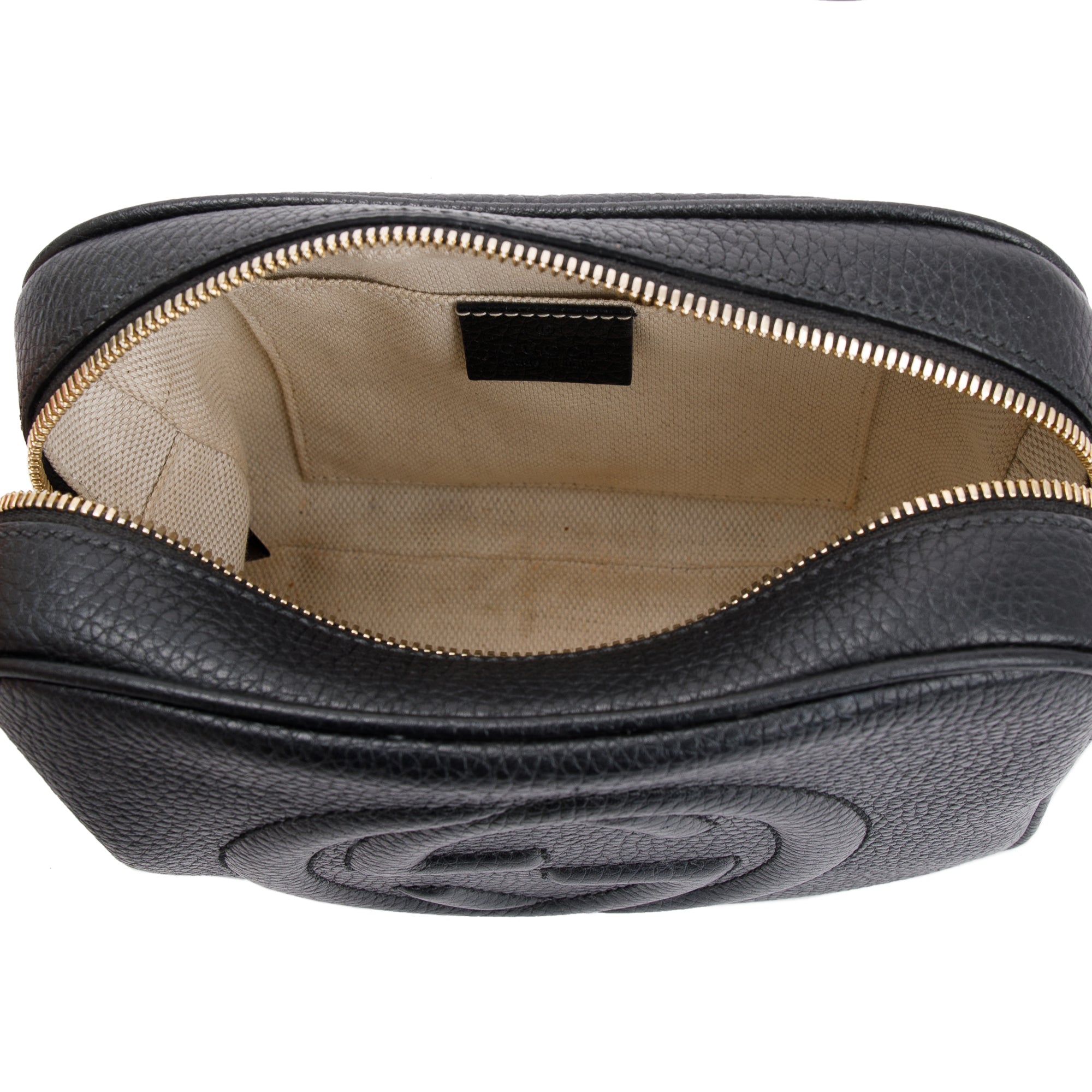 Gucci Black Calfskin Leather Small Soho Disco Bag w/ Box