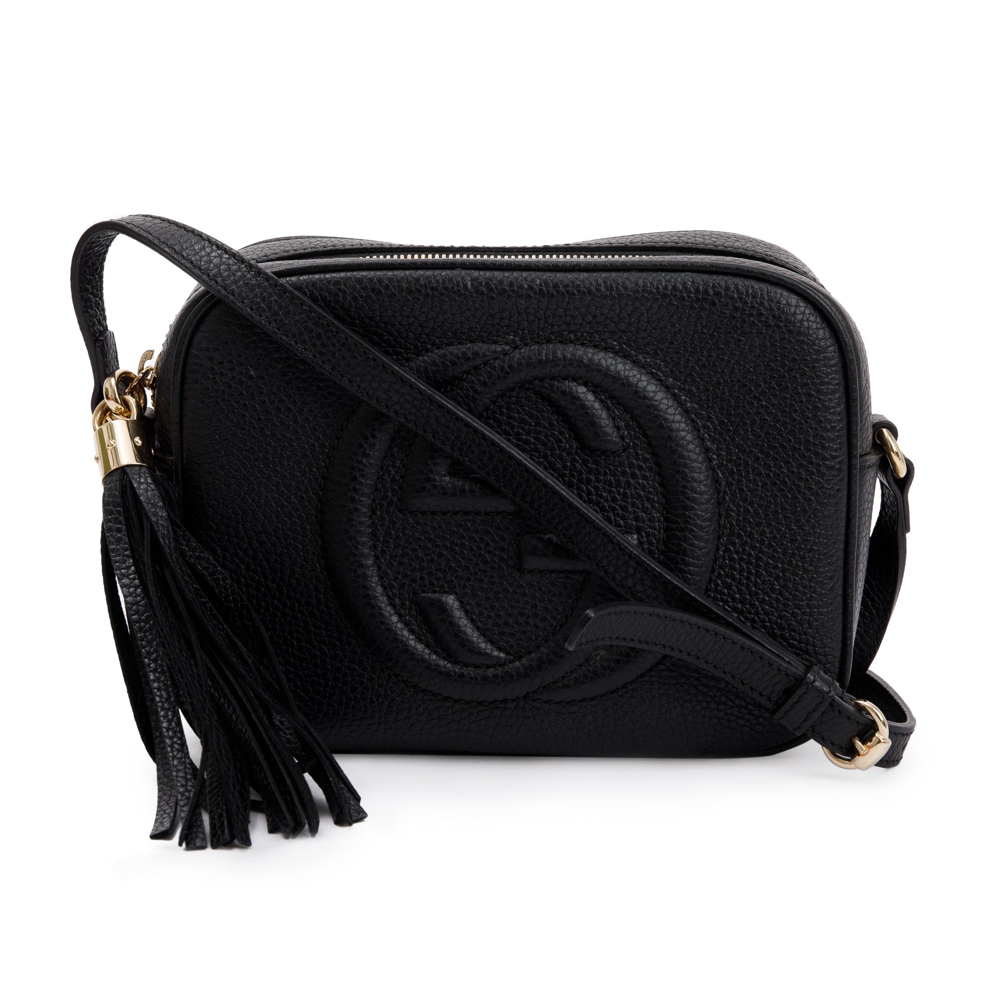 Gucci Black Calfskin Leather Small Soho Disco Bag w/ Box