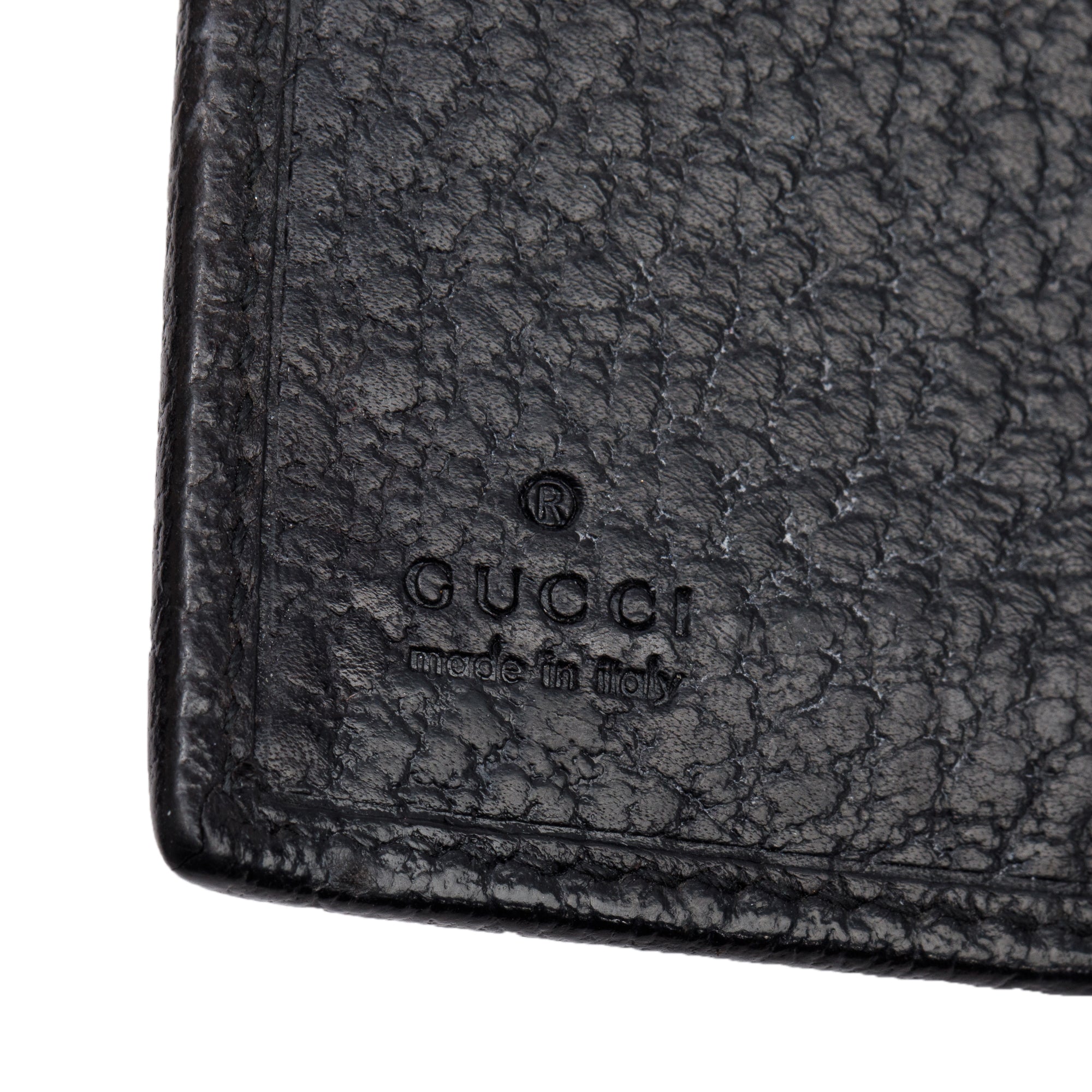 Gucci Black Calfskin Leather Web Interlocking G Logo Dollar French Flap Wallet