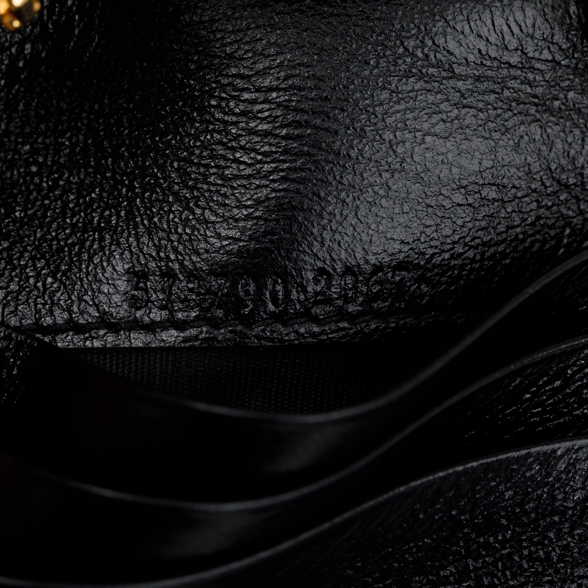 Gucci Black Calfskin Leather Web Rajah Chain Card Case Wallet