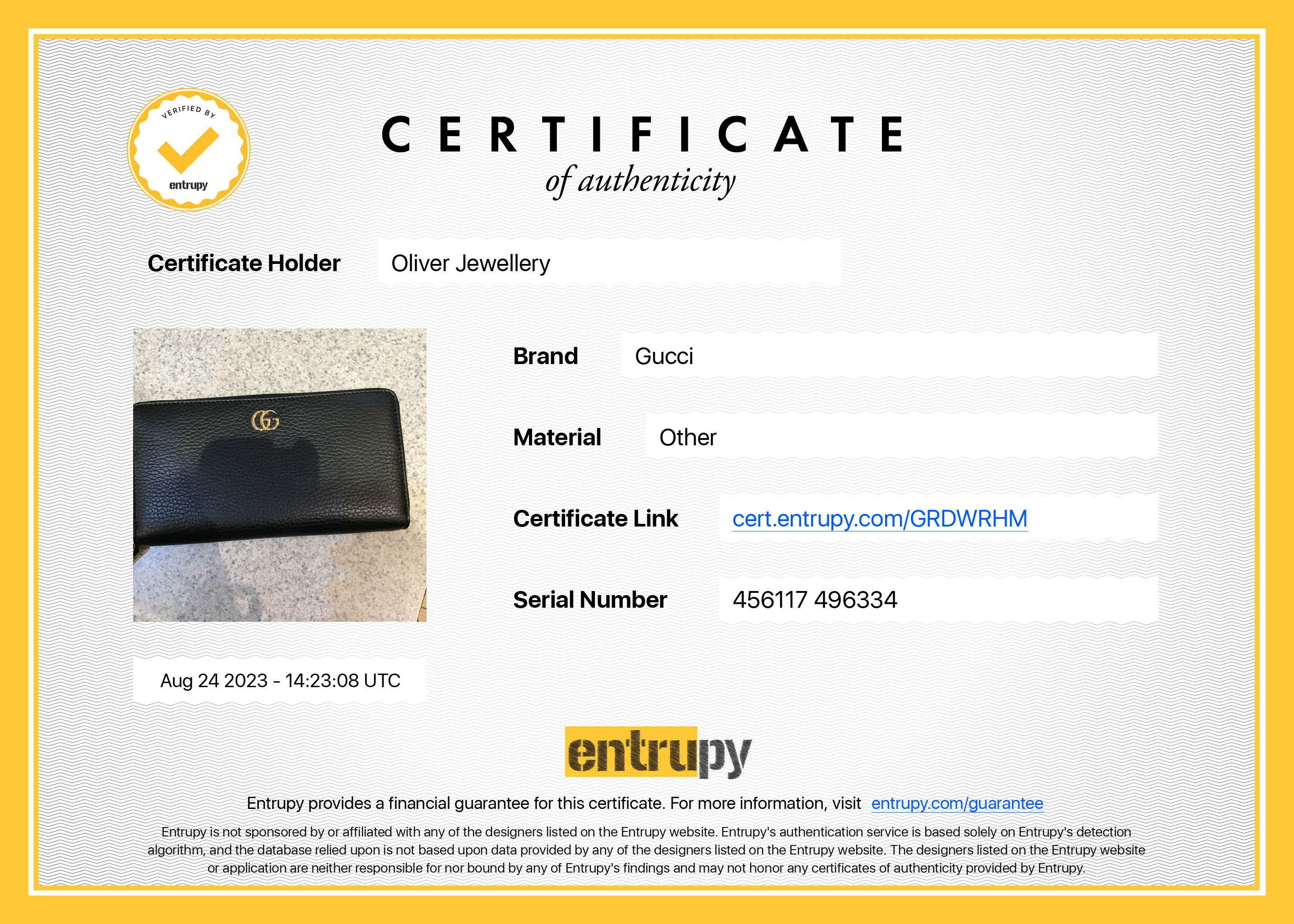 Gucci Black Calfskin Leather Zip-Around Wallet w/ Box