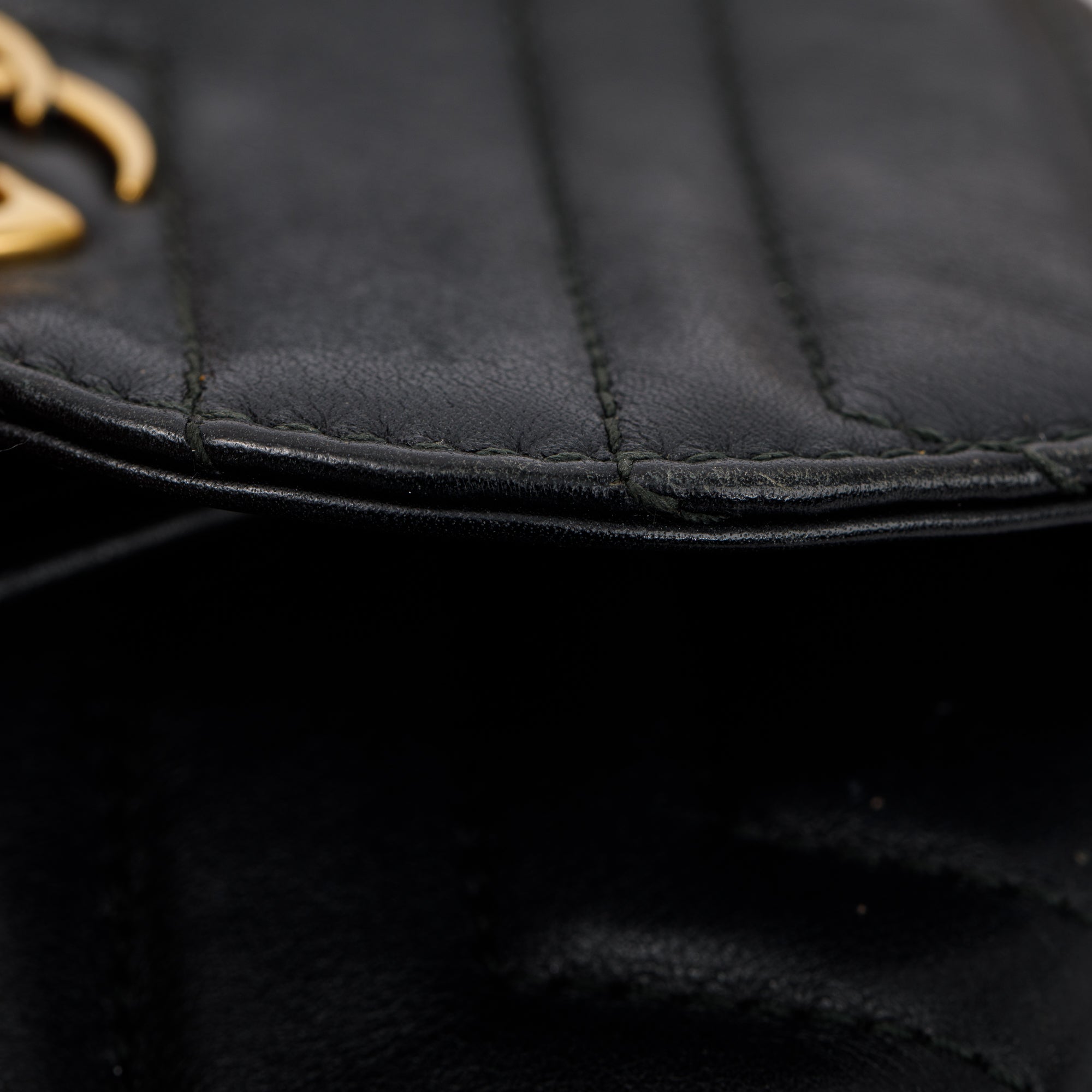 Gucci Black Calfskin Matelasse GG Marmont Flap Backpack